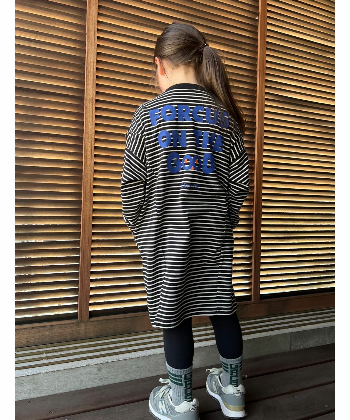 Striped FOCUS Tent-silhouette L/S Dress
