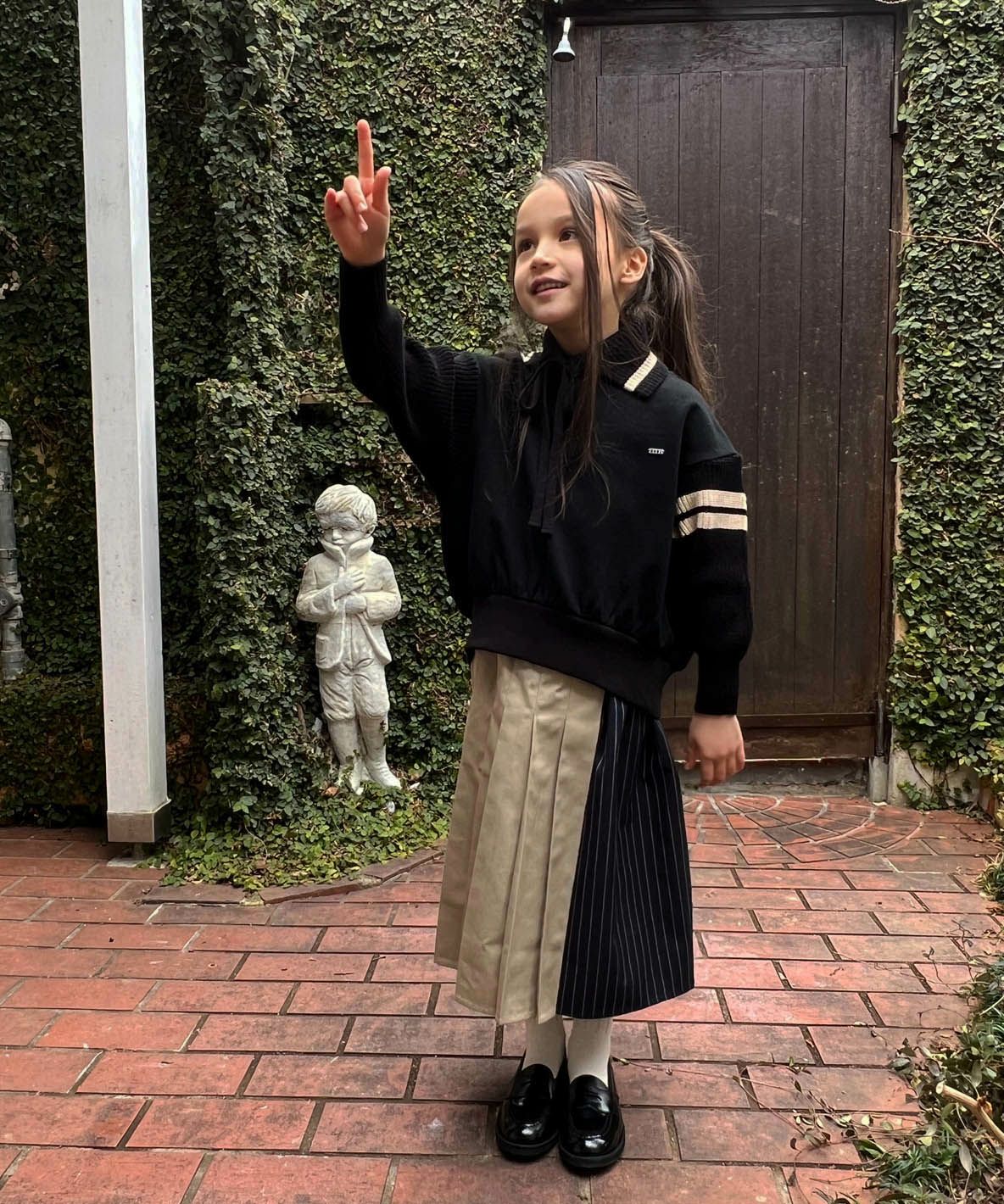 Twill and Pleated Switching Dress