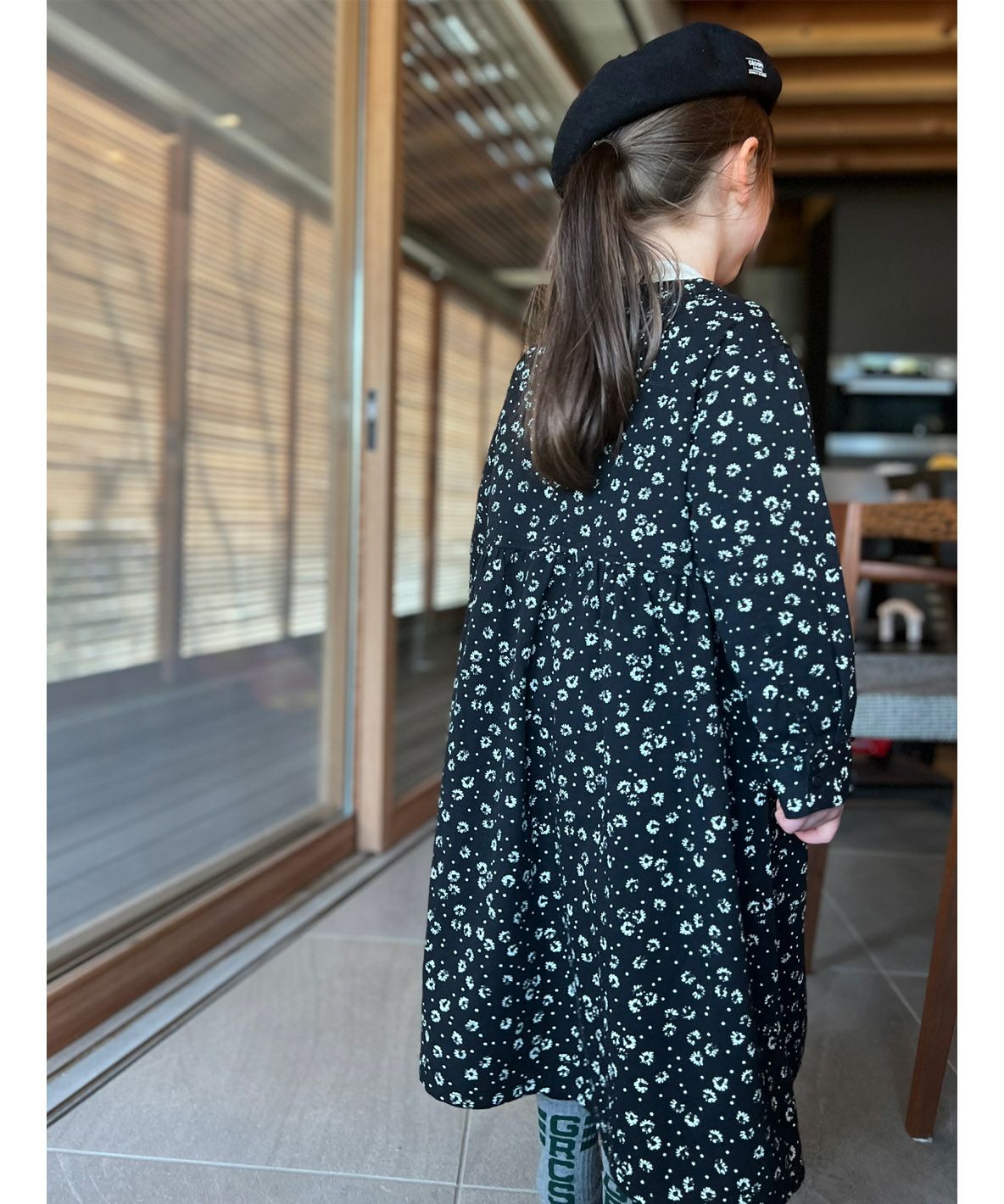 Flower and Dot Knee-length Dress