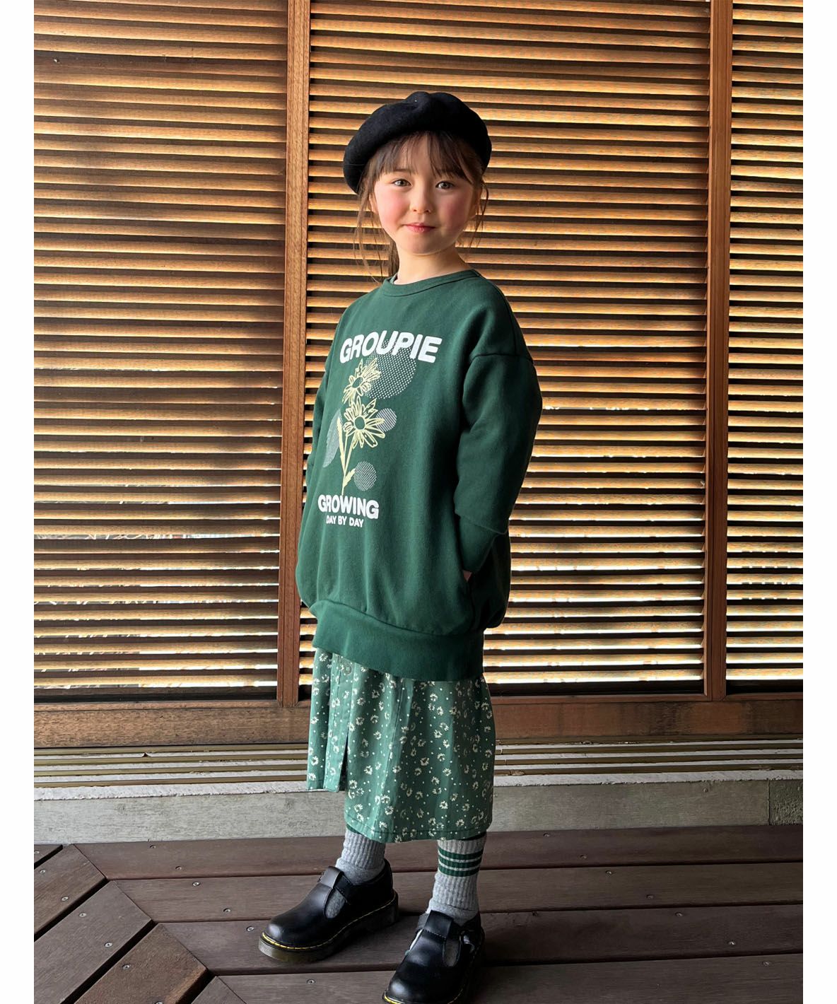 Flower and Dot Knee-length Dress