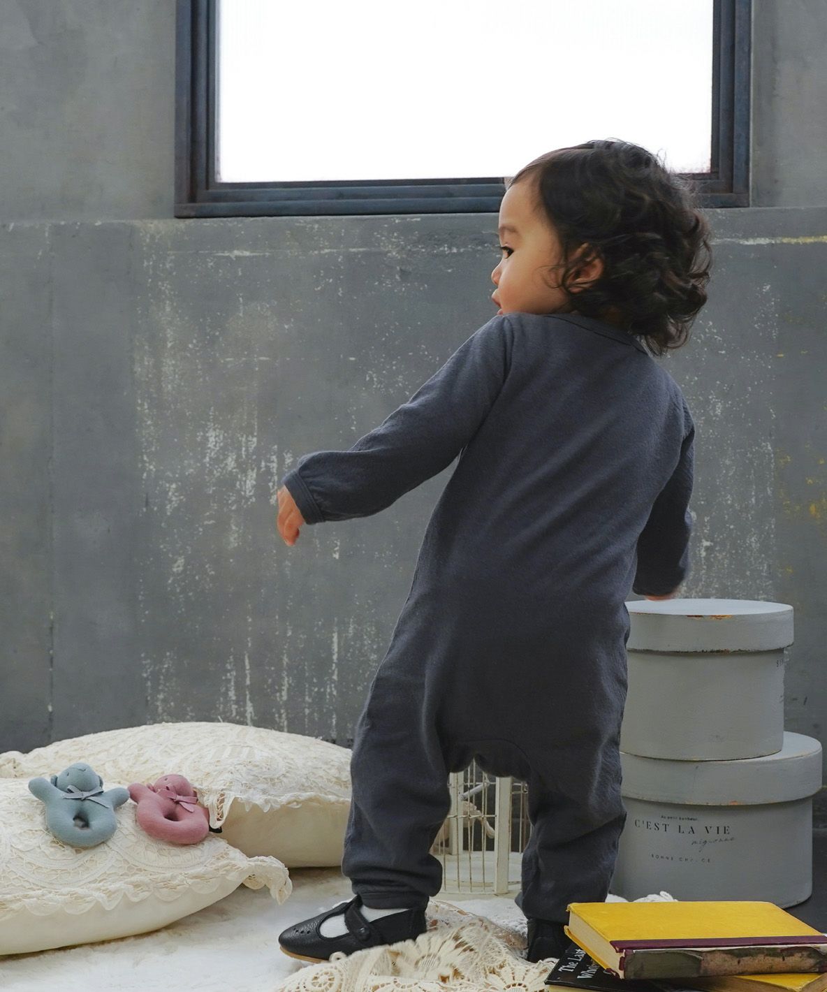 Baby Feather Knitted and Double Gauze Rompers
