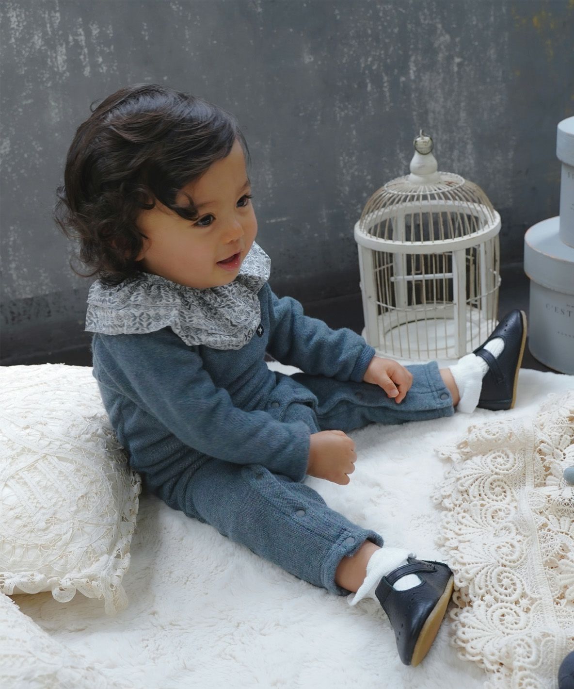 Baby Long-cut Pile Rompers