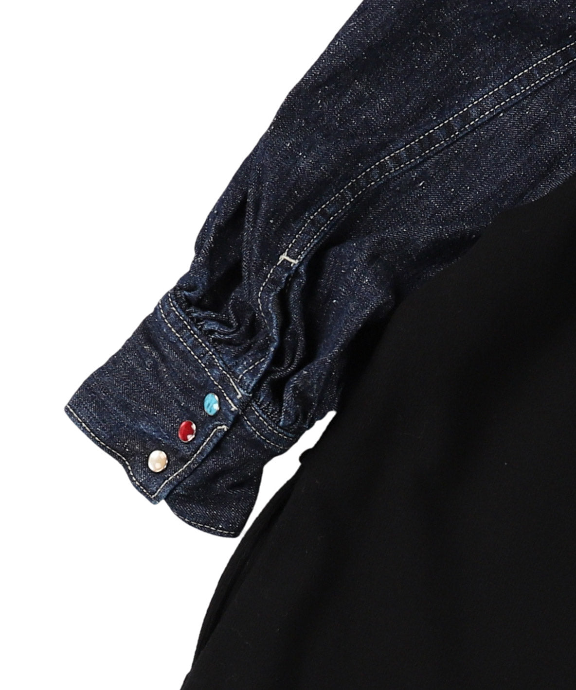 Vintage Denim Balloon-sleeve Dress