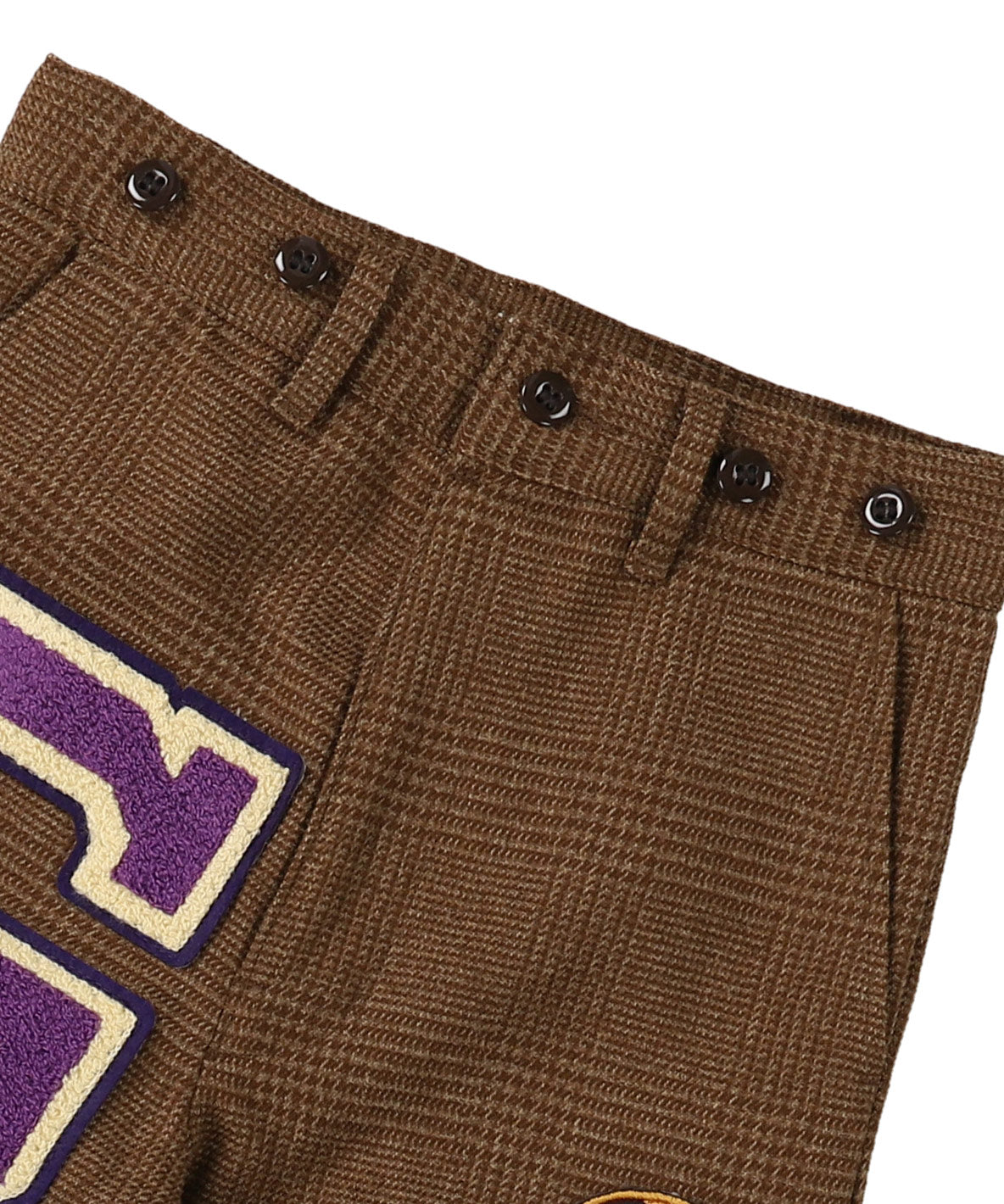 Tweed Glencheck Suspenders Pants