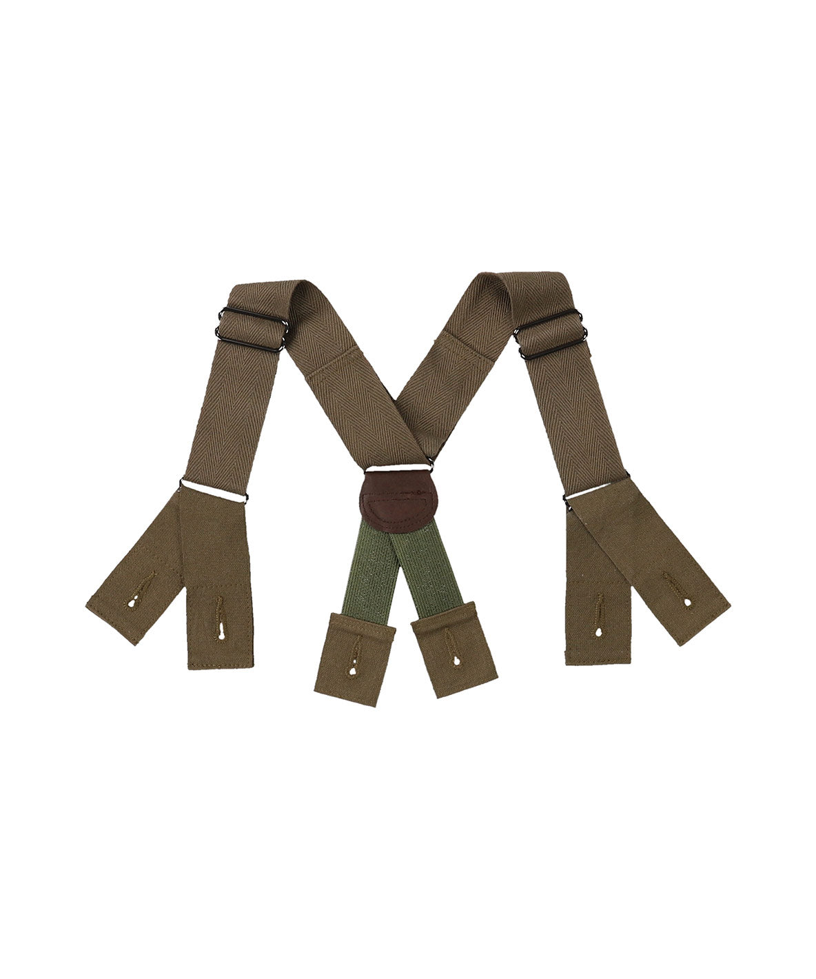 Tweed Glencheck Suspenders Pants
