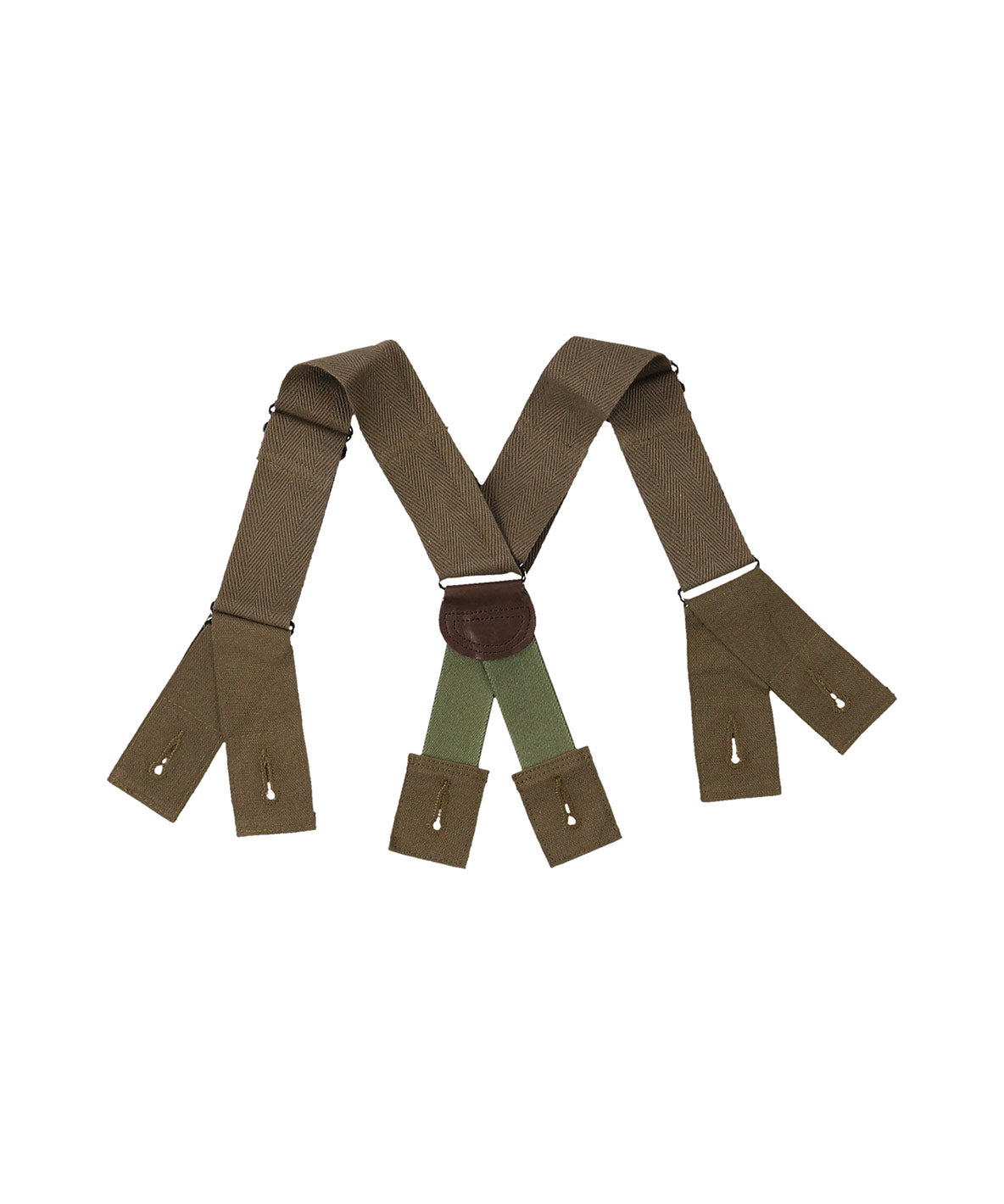 Tweed Glencheck Suspenders Pants