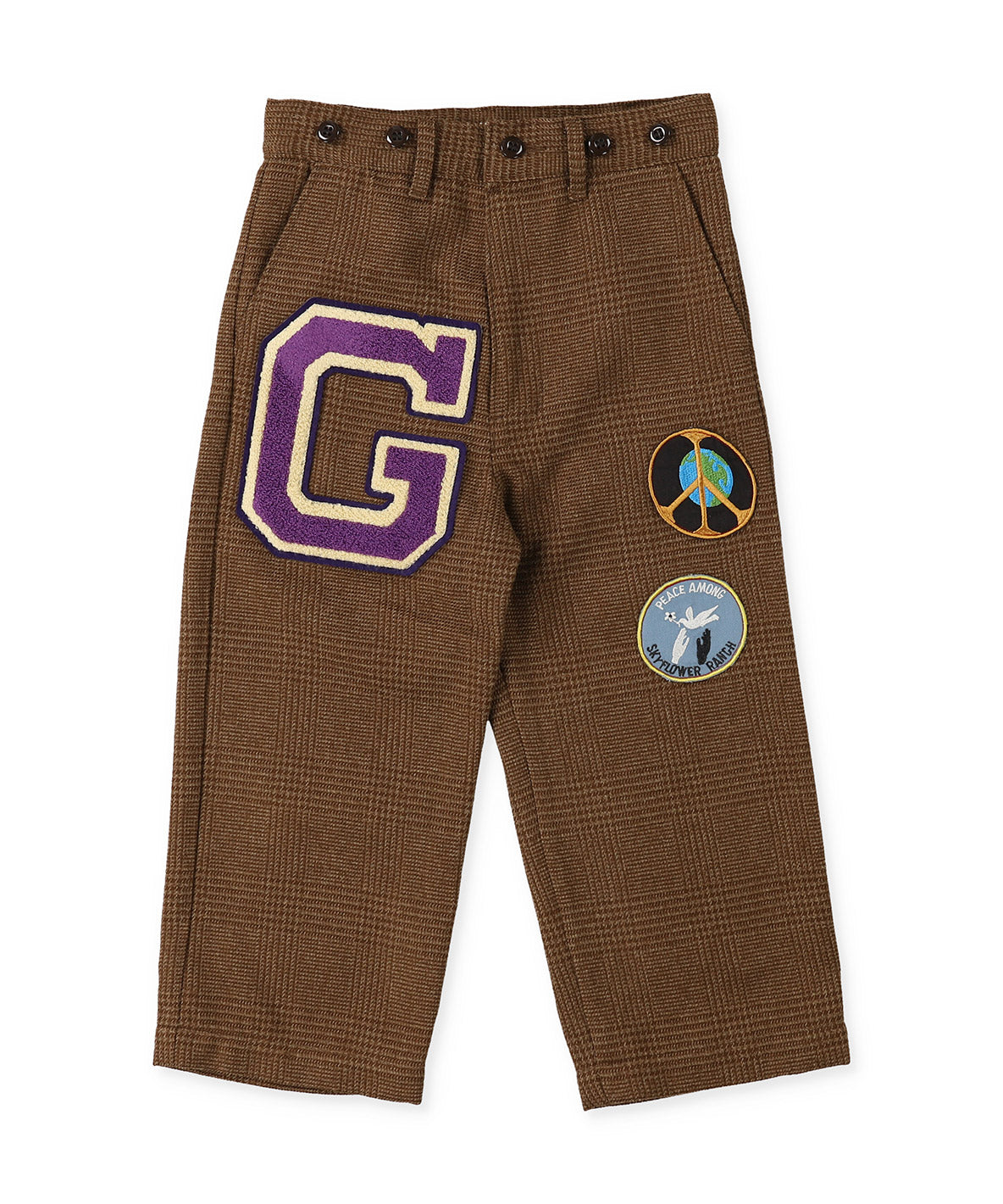 Tweed Glencheck Suspenders Pants