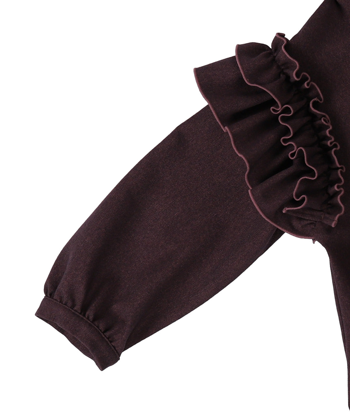 Mottled Serge Stretchy Ruffled Blouse
