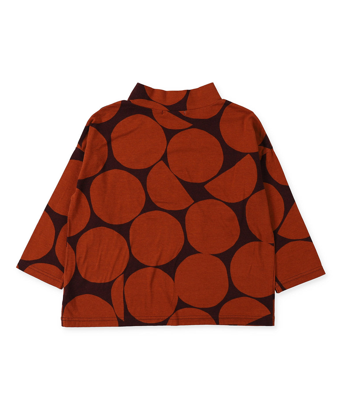 Cotton Jersey Dot Printed Mockneck T-shirt
