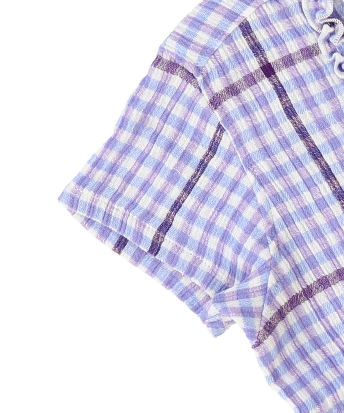 Frilly Gingham Plaid Shirt