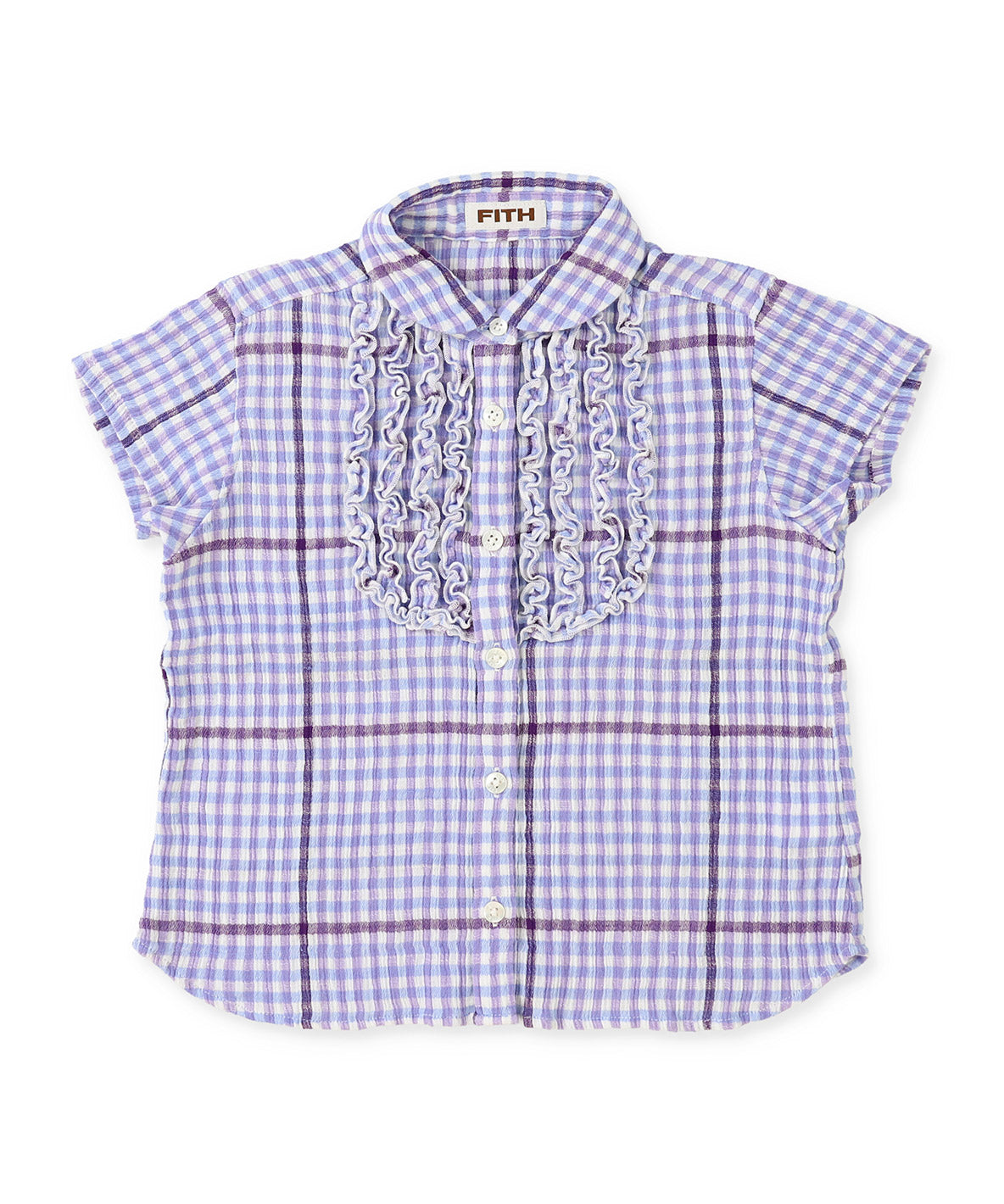 Frilly Gingham Plaid Shirt