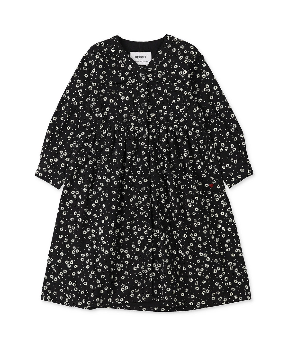 Flower and Dot Knee-length Dress