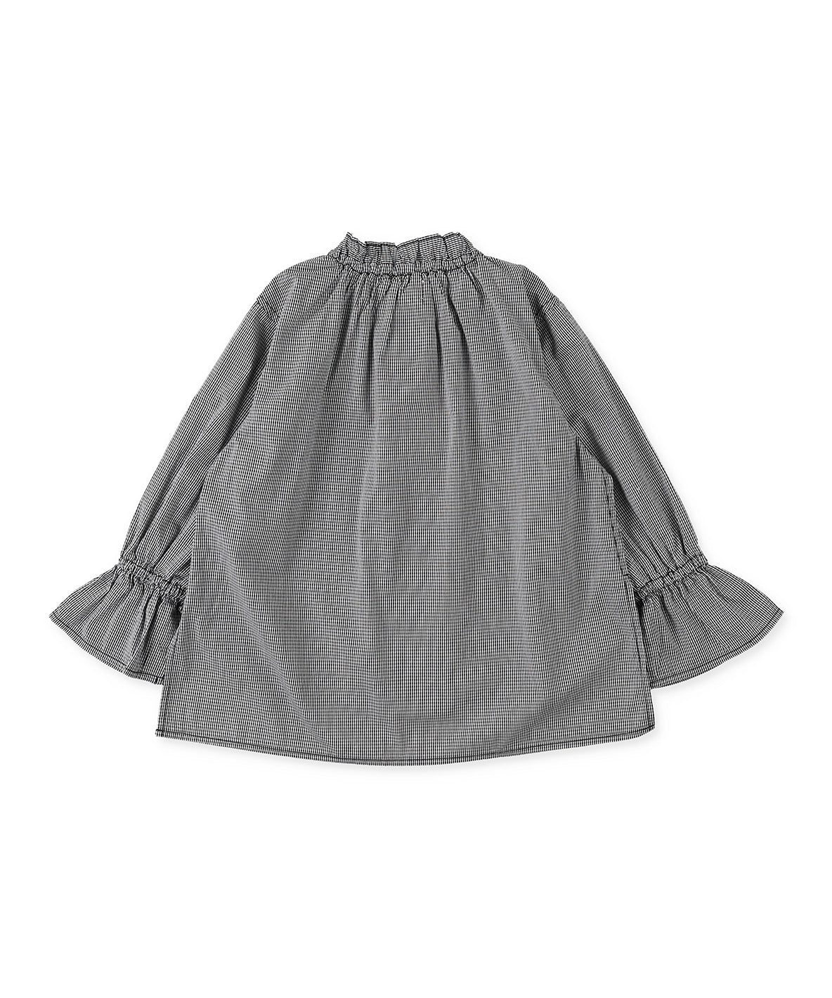 Ruffled High Gauge Cotton Blouse