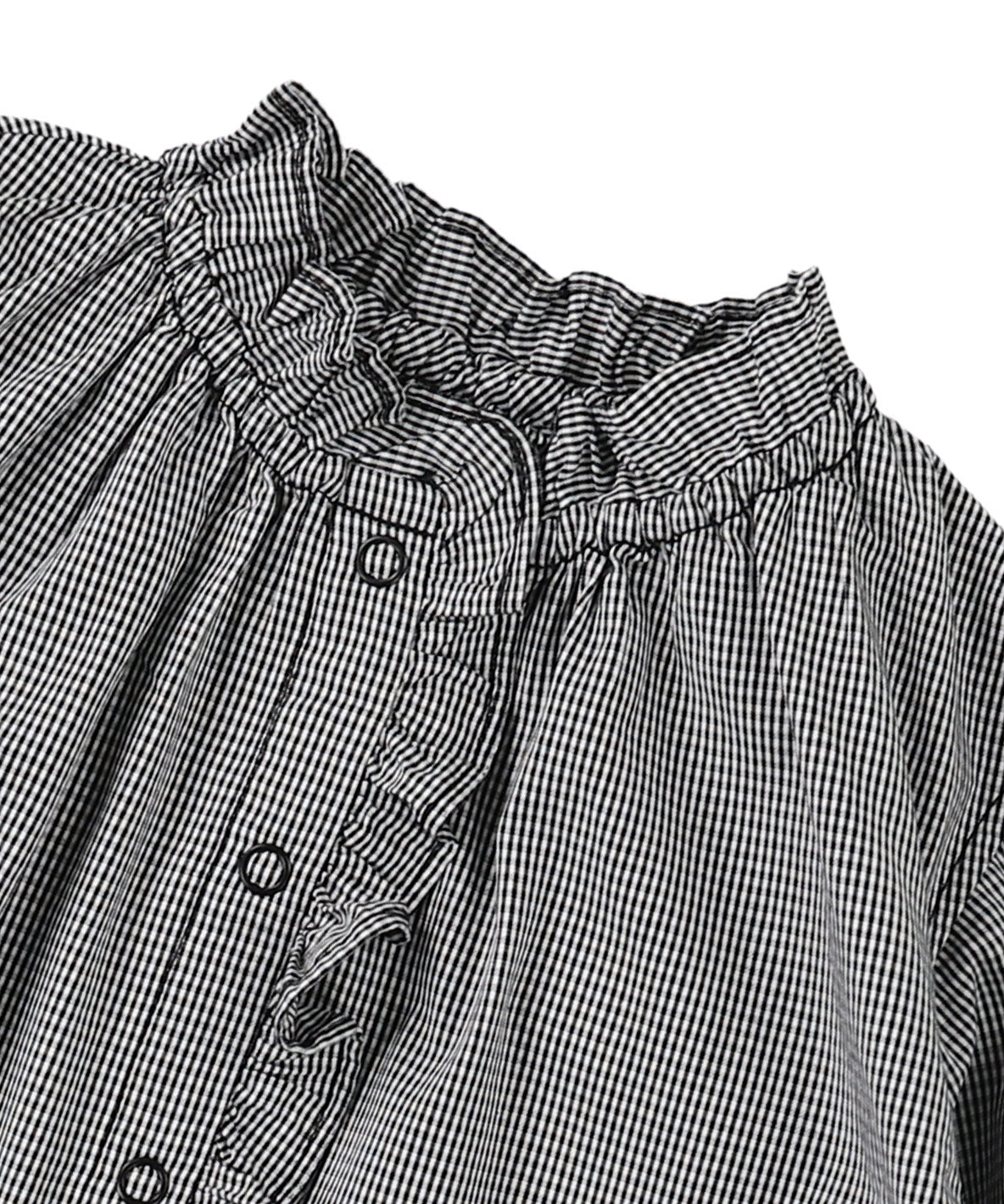 Ruffled High Gauge Cotton Blouse