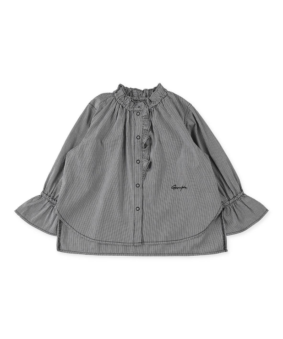 Ruffled High Gauge Cotton Blouse