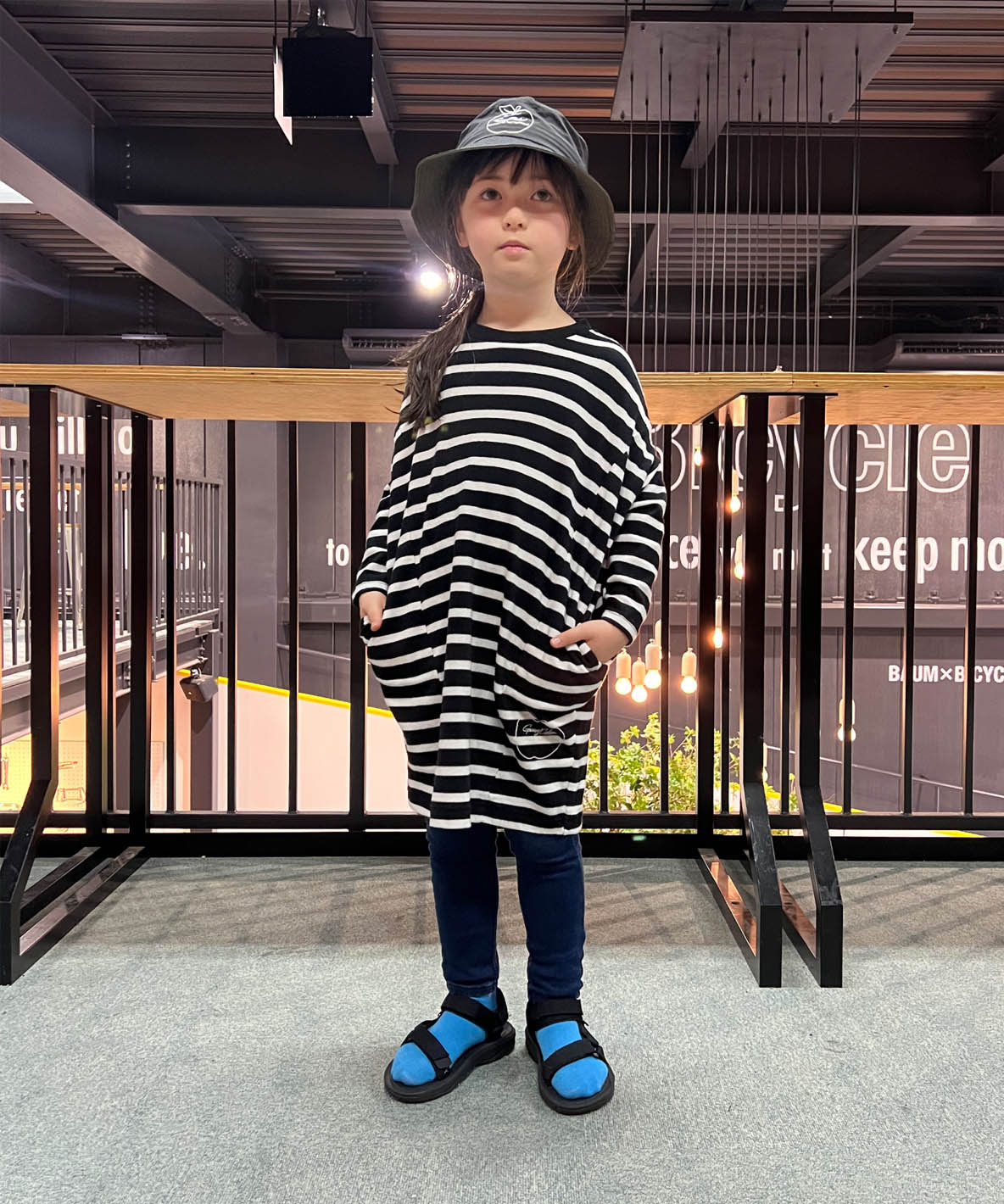 Striped Tent Silhouette L/S Dress