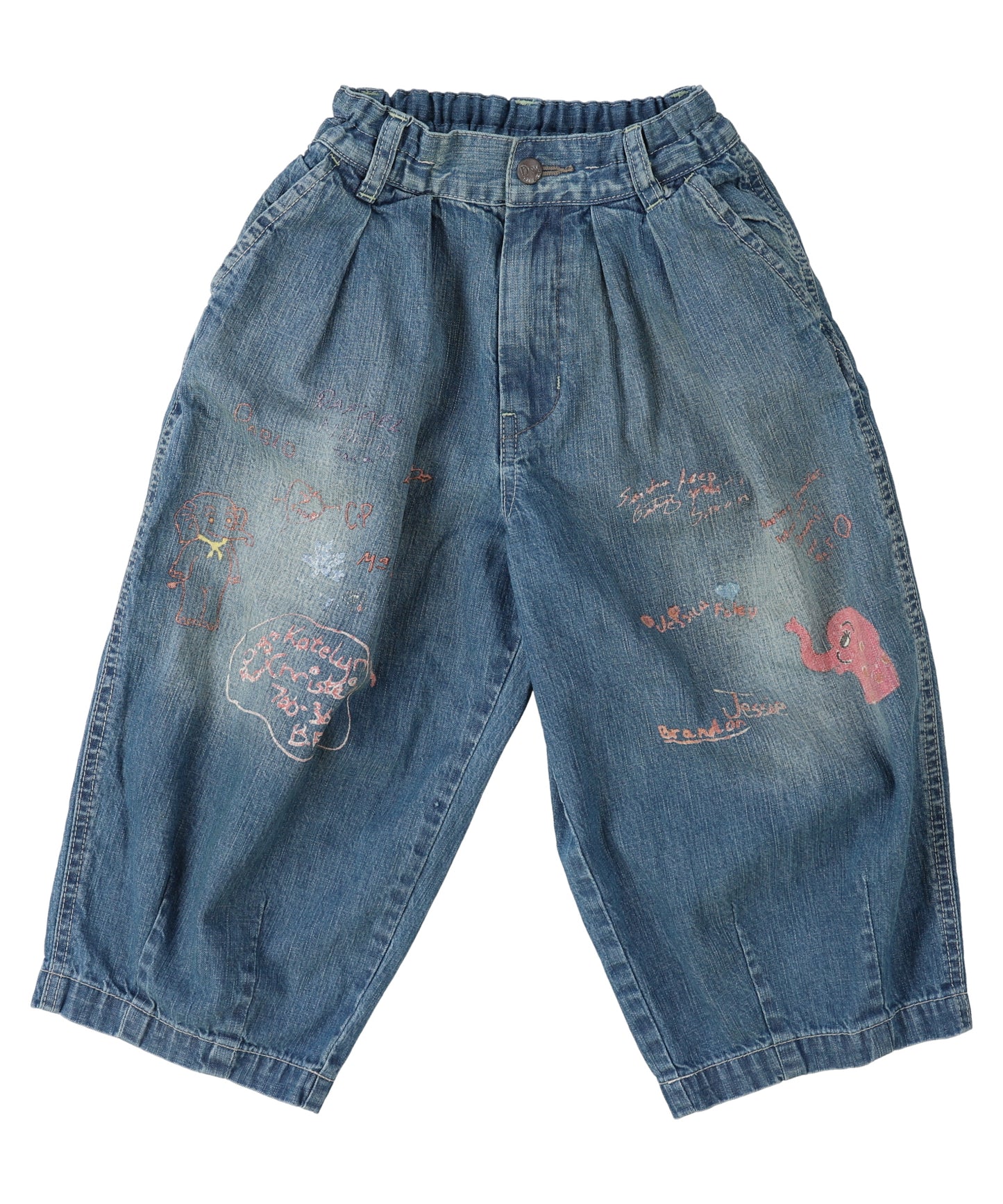 8oz Denim Scribble Balloon Pants