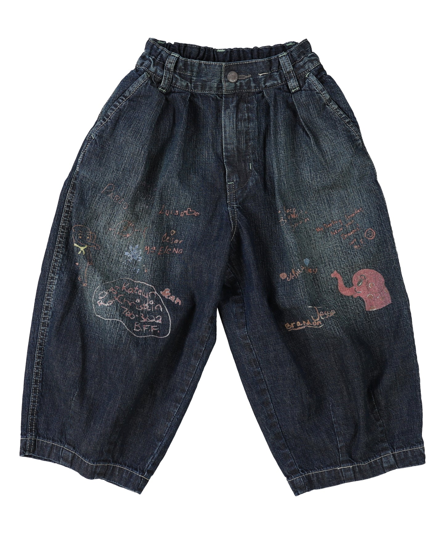 8oz Denim Scribble Balloon Pants