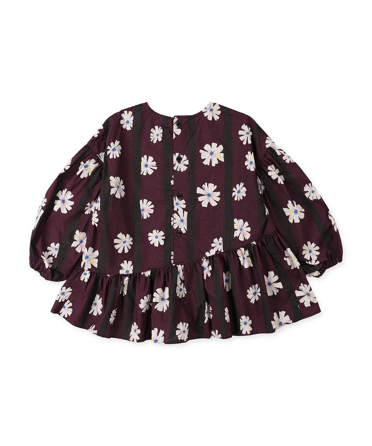 Flower Print and Gathered Pullover