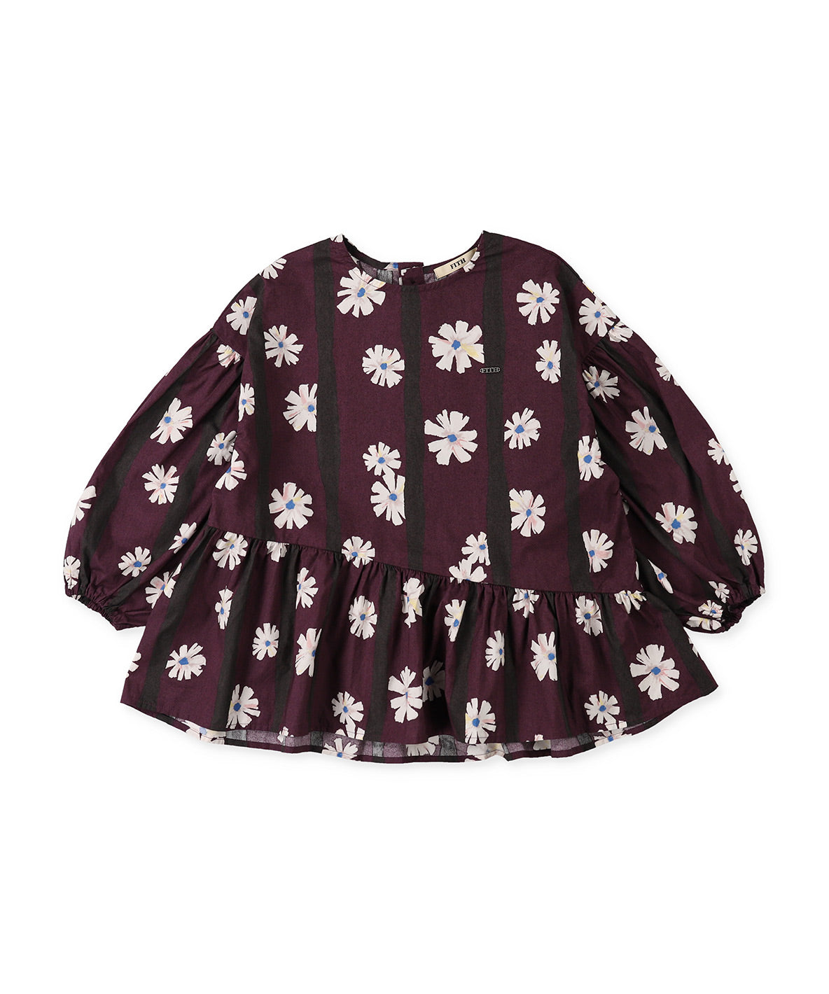 Flower Print and Gathered Pullover