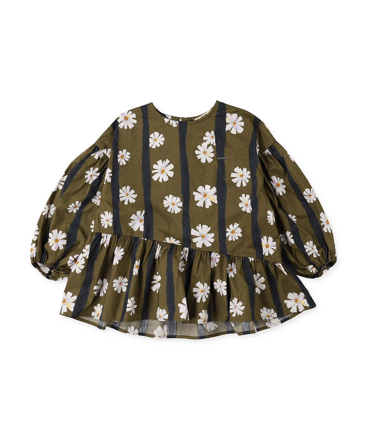 Flower Print and Gathered Pullover