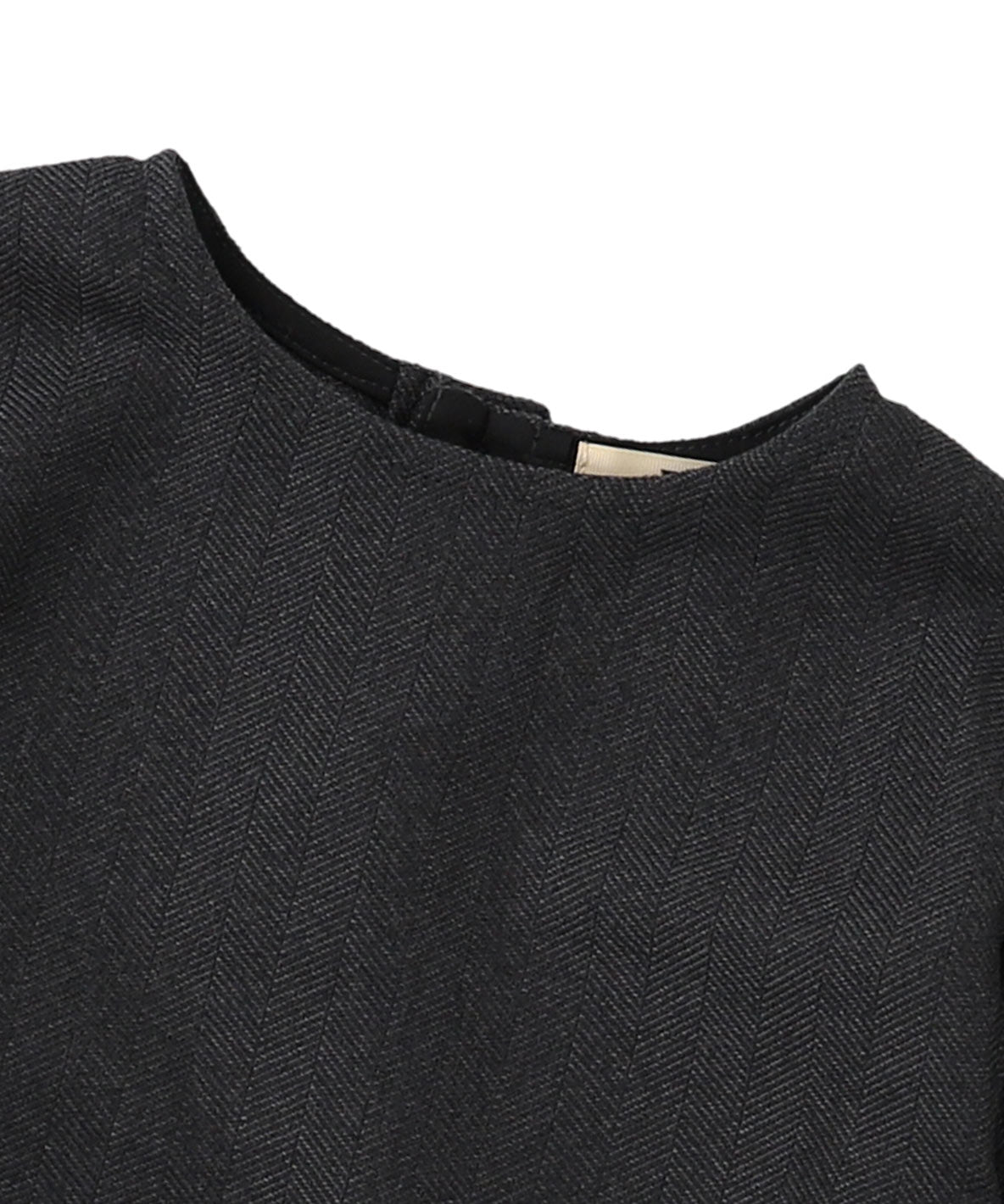 Melange Herringbone Tweed Frilled Pullover