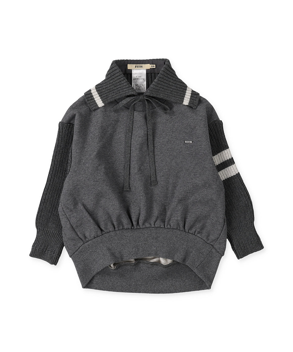 Pile and Knit Detachable Collar Sweatshirt