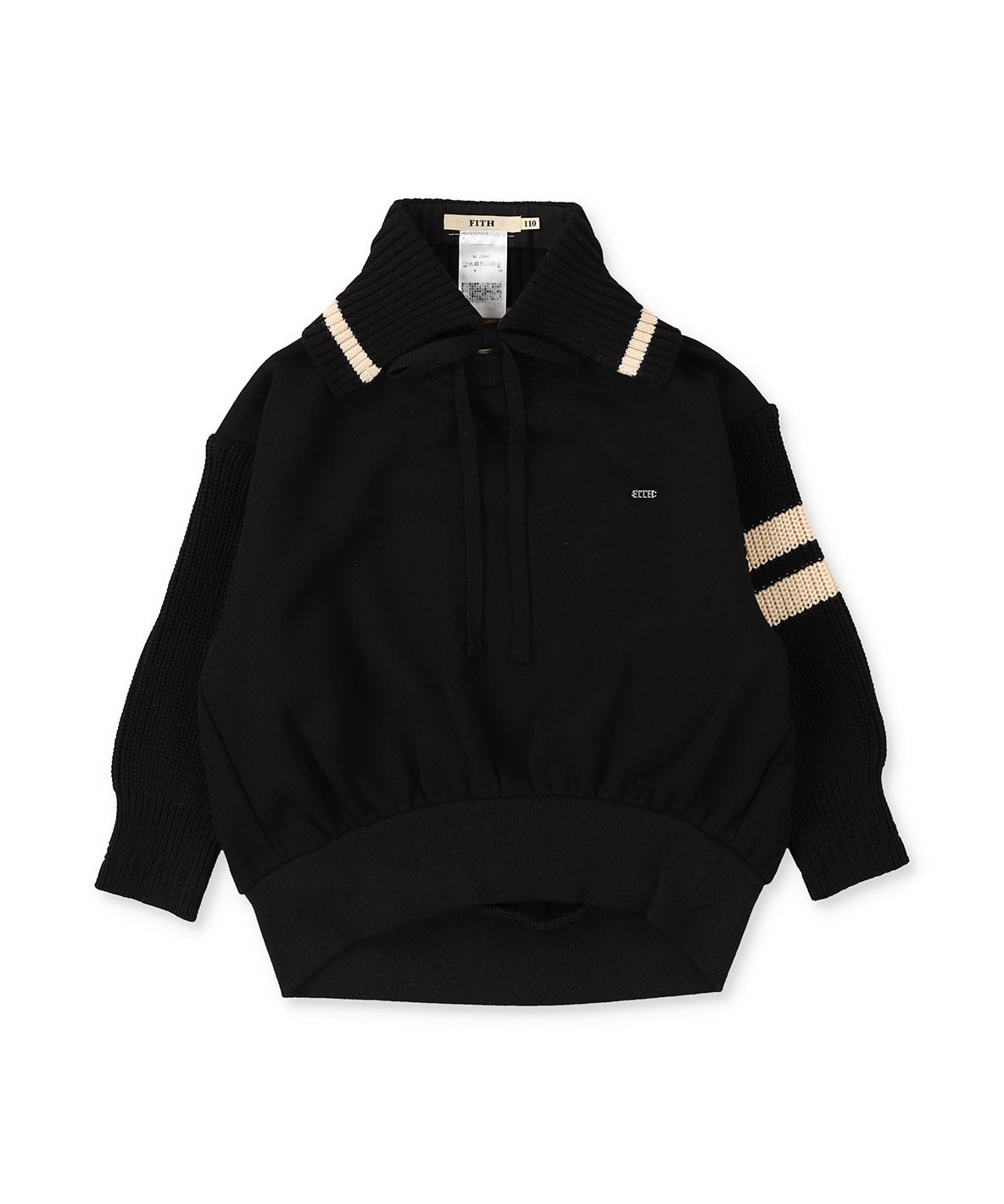 Pile and Knit Detachable Collar Sweatshirt