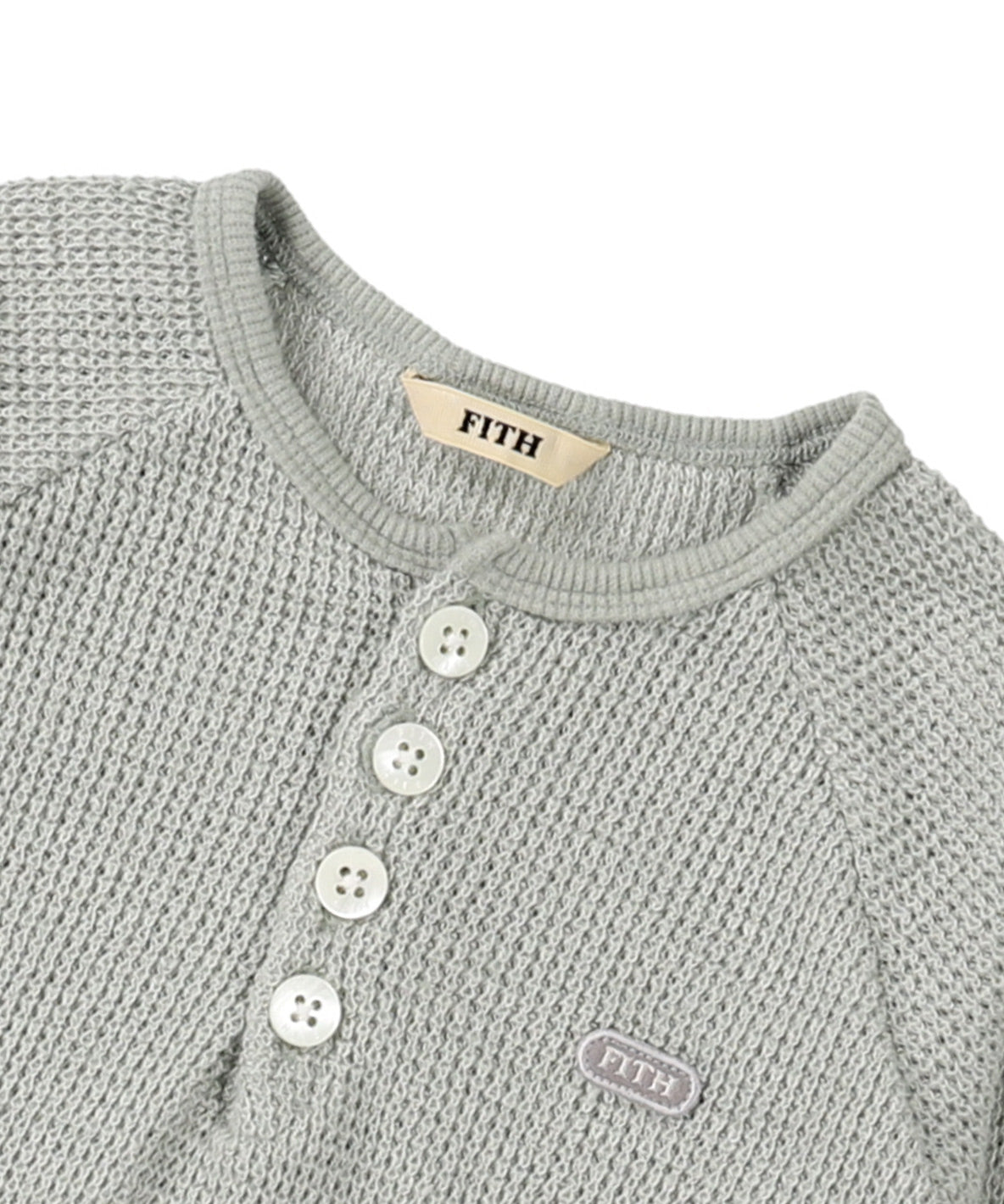 Slub Waffle Henry-neck TEE