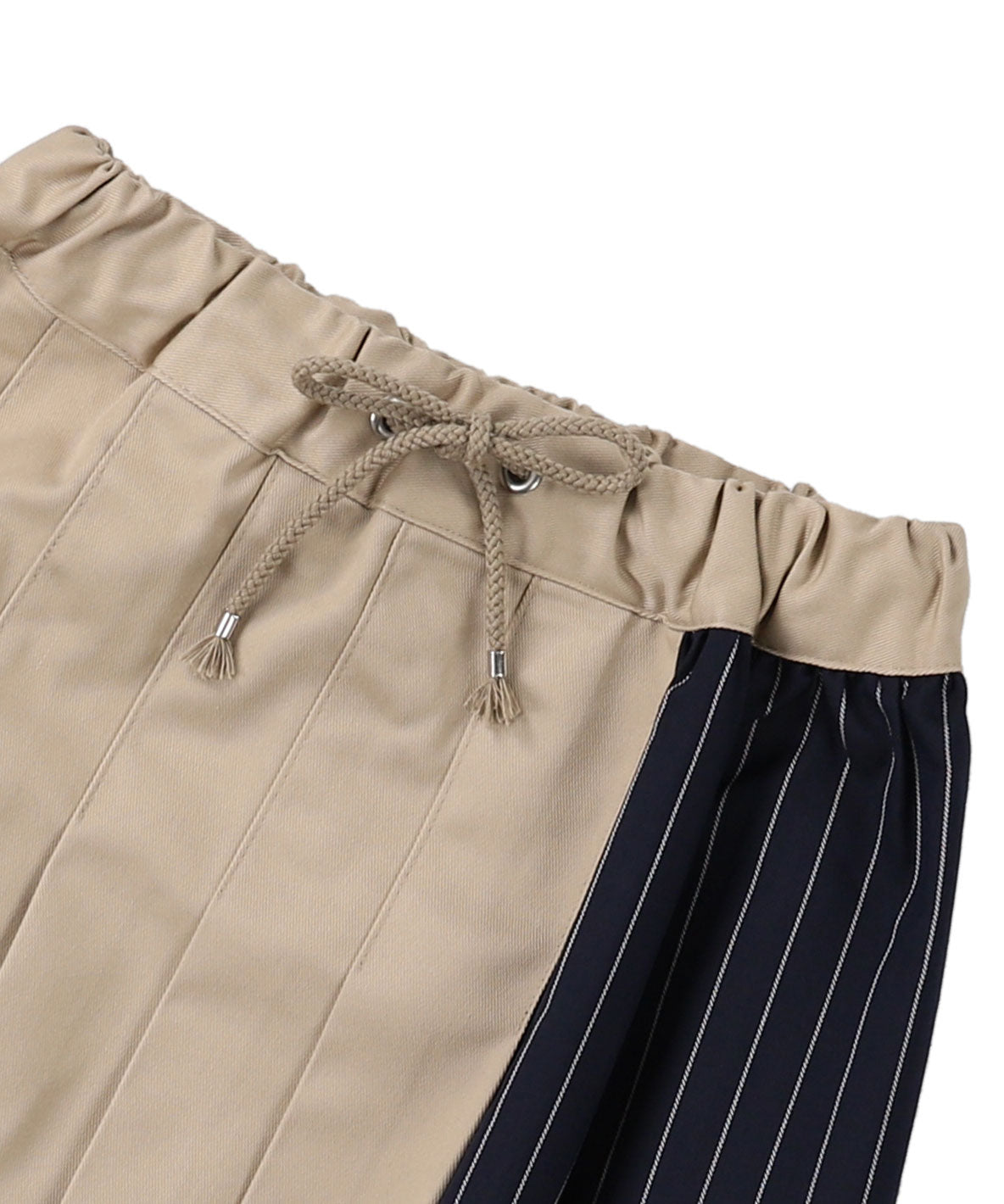 Twill and Pleated Switching Dress