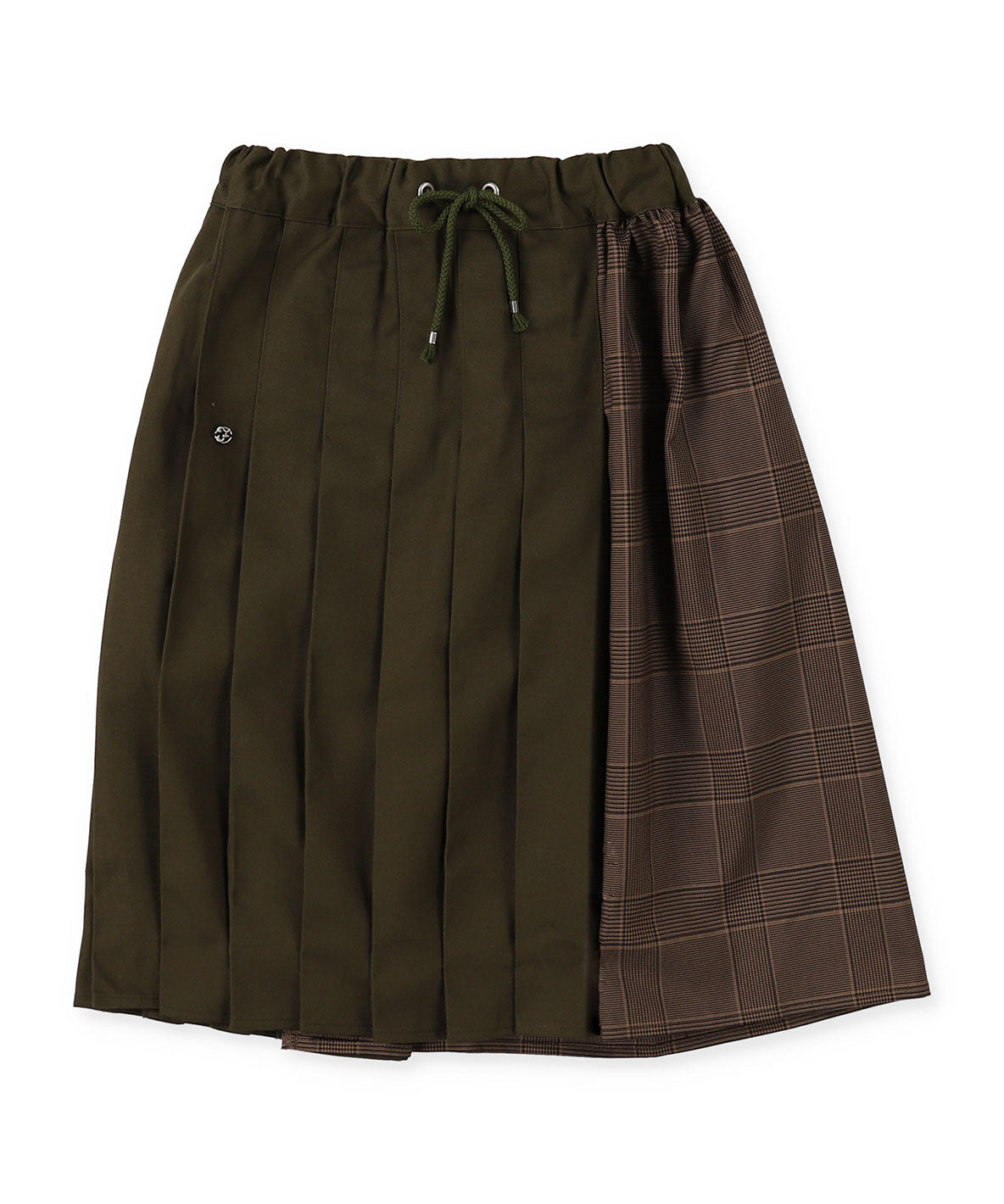 Twill and Pleated Switching Dress