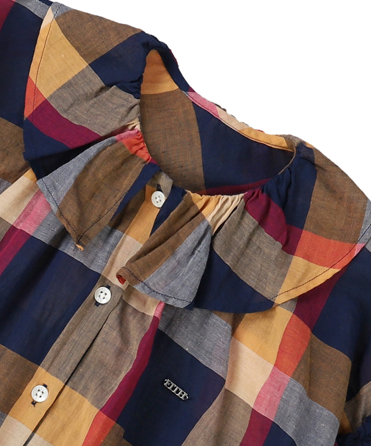 Cotton and Linen Plaid Blouse