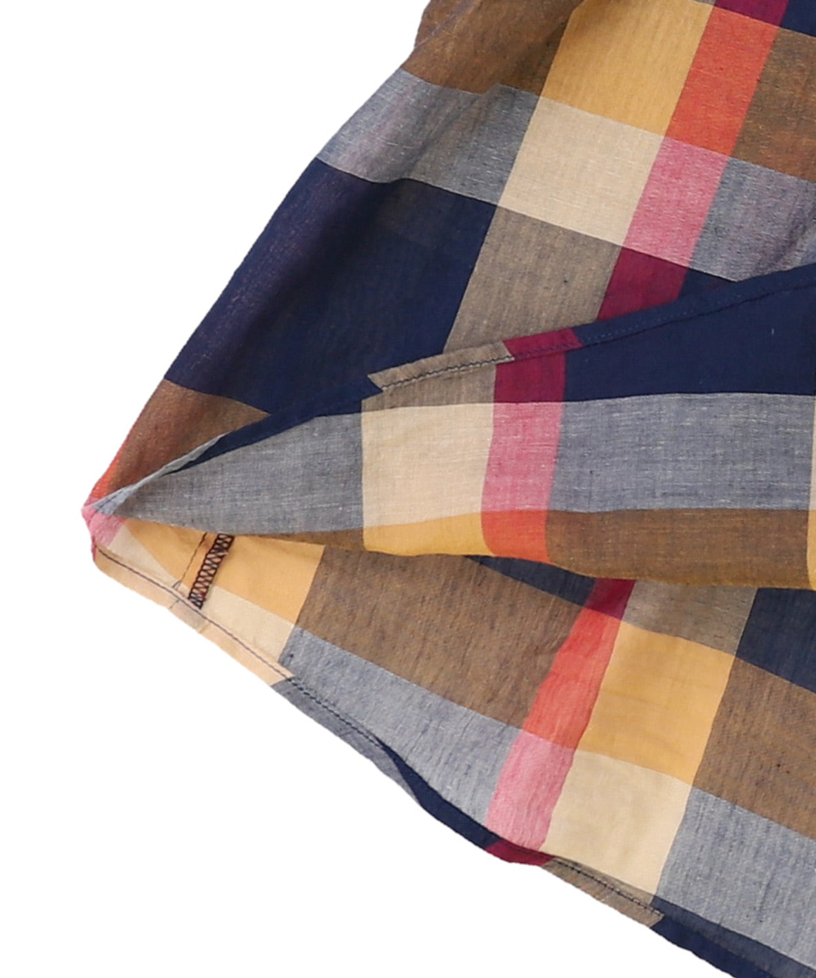 Cotton and Linen Plaid Blouse