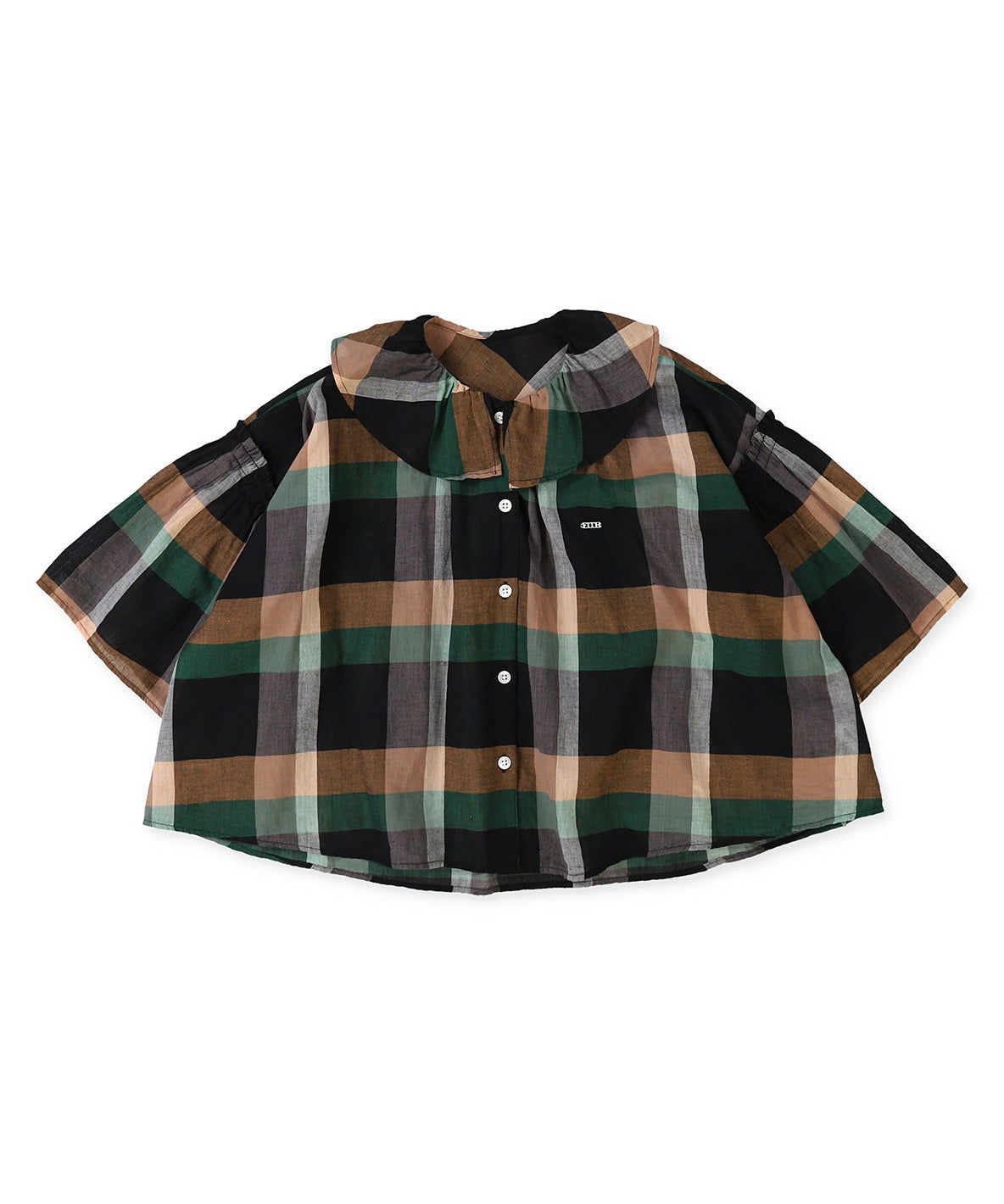 Cotton and Linen Plaid Blouse