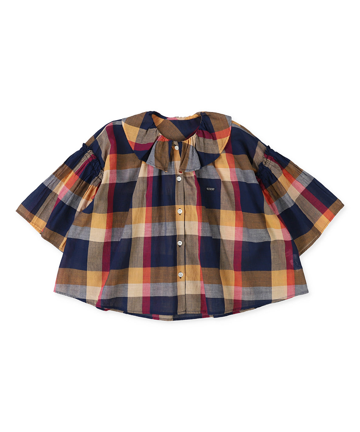 Cotton and Linen Plaid Blouse