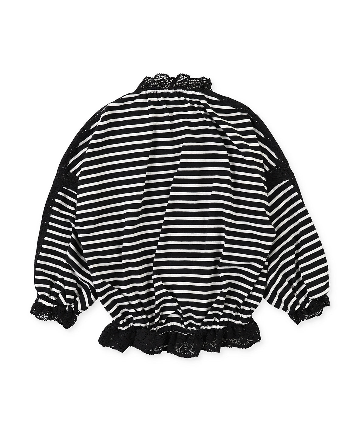 Striped and Lace Smoked L/S T-shirt