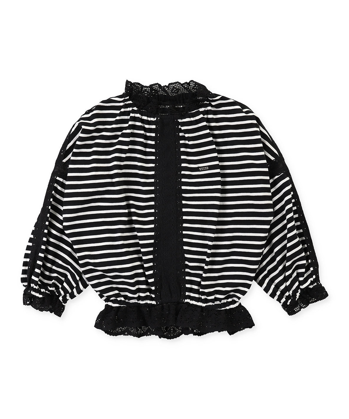 Striped and Lace Smoked L/S T-shirt