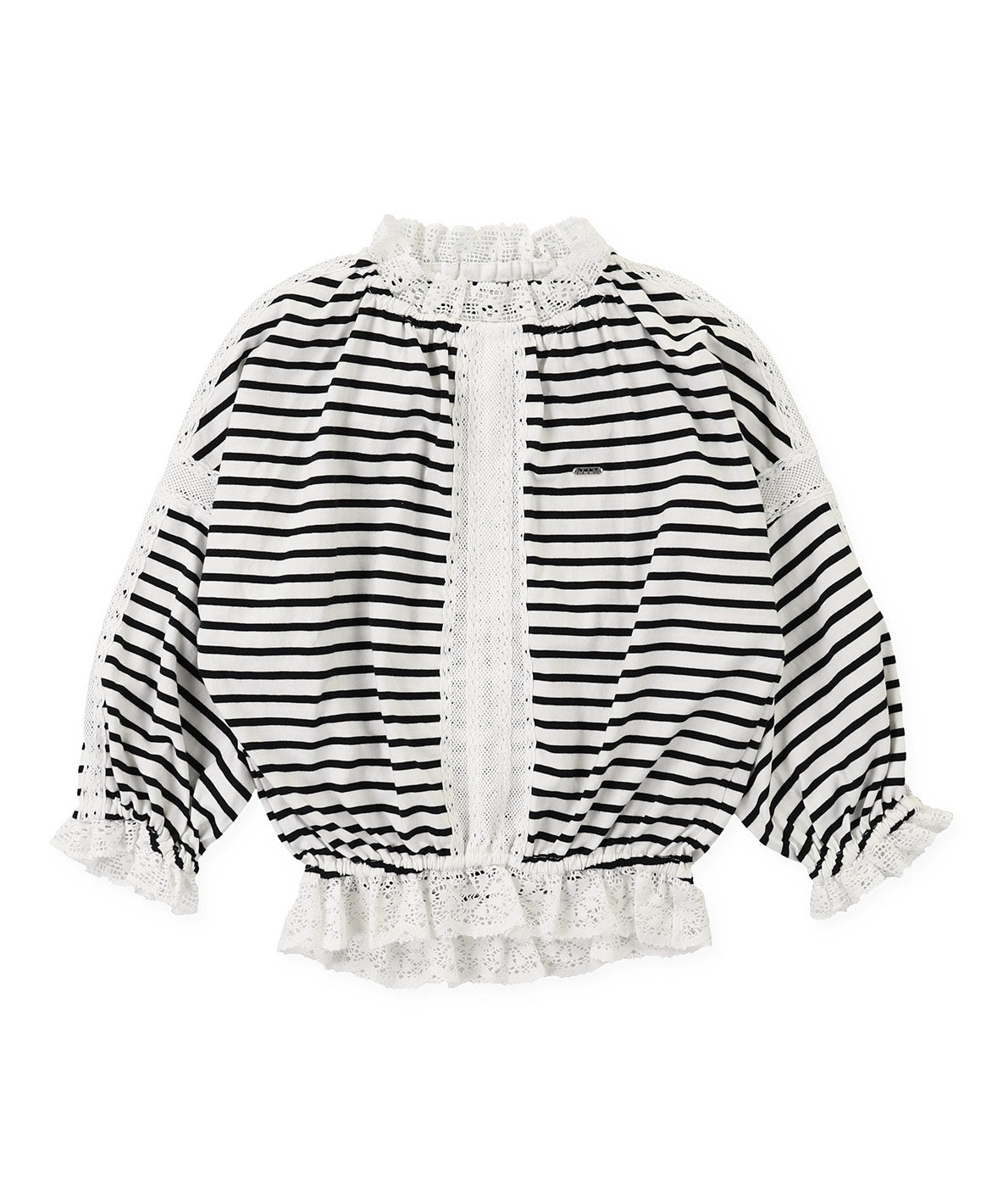 Striped and Lace Smoked L/S T-shirt