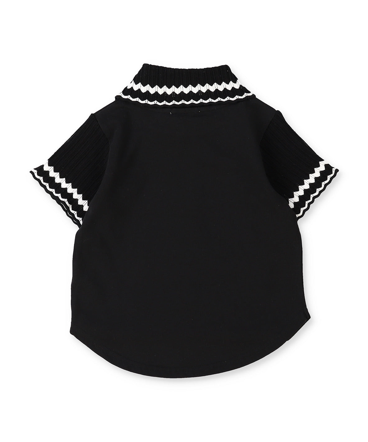 Smooth Cotton Jersey and Knitted Collar S/S T-shirt