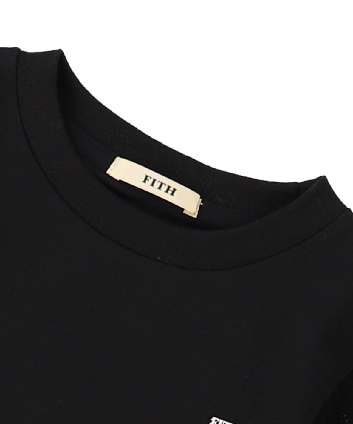 Smooth Cotton Jersey and Knitted Collar S/S T-shirt