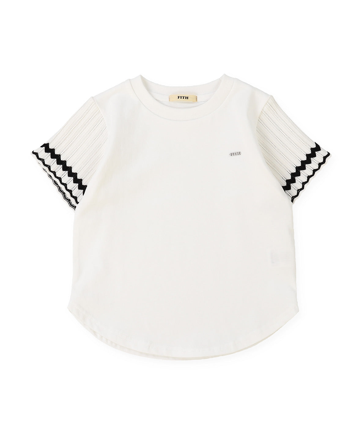 Smooth Cotton Jersey and Knitted Collar S/S T-shirt