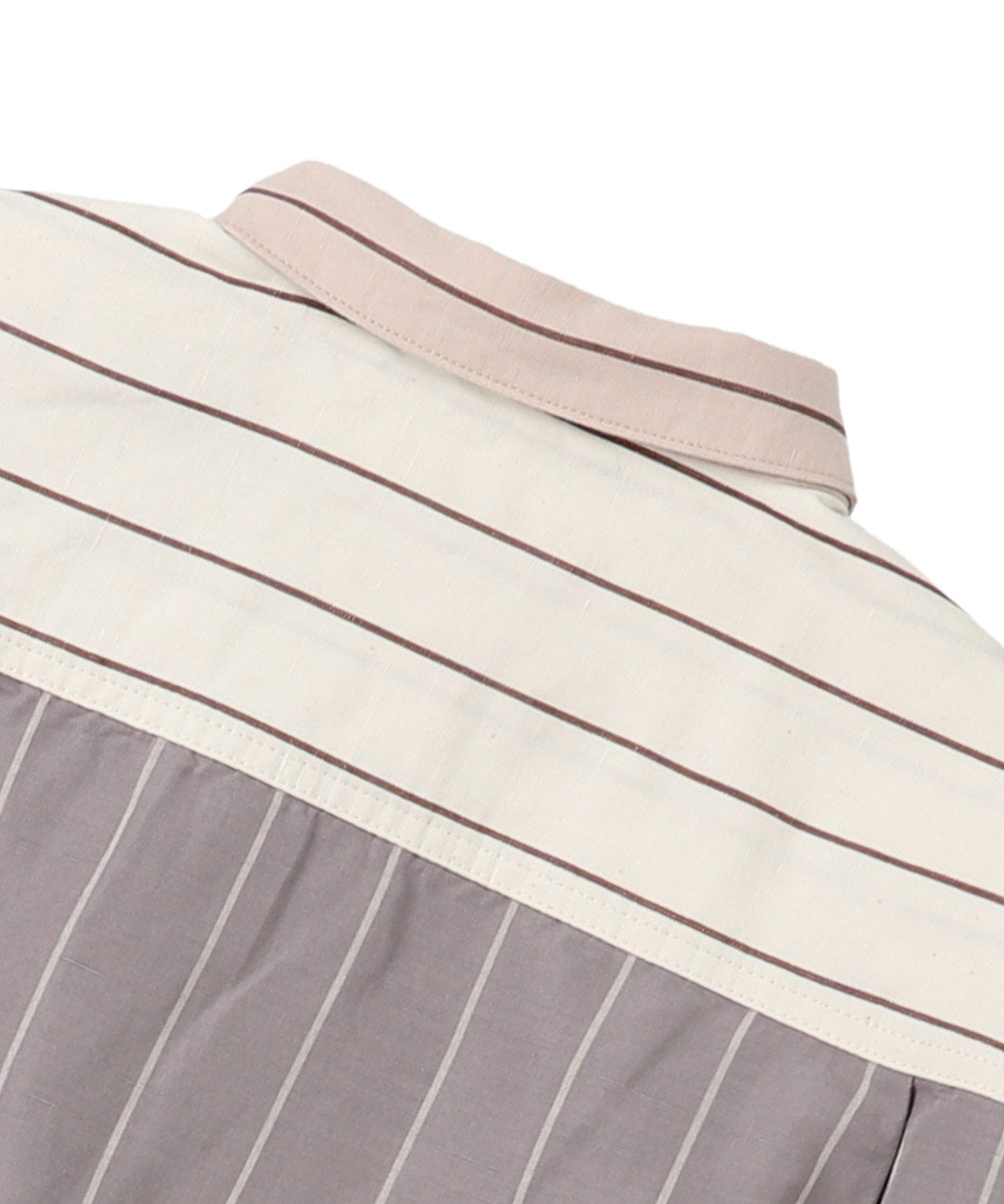 Cotton and Linen Weather Striped Shirt Dress