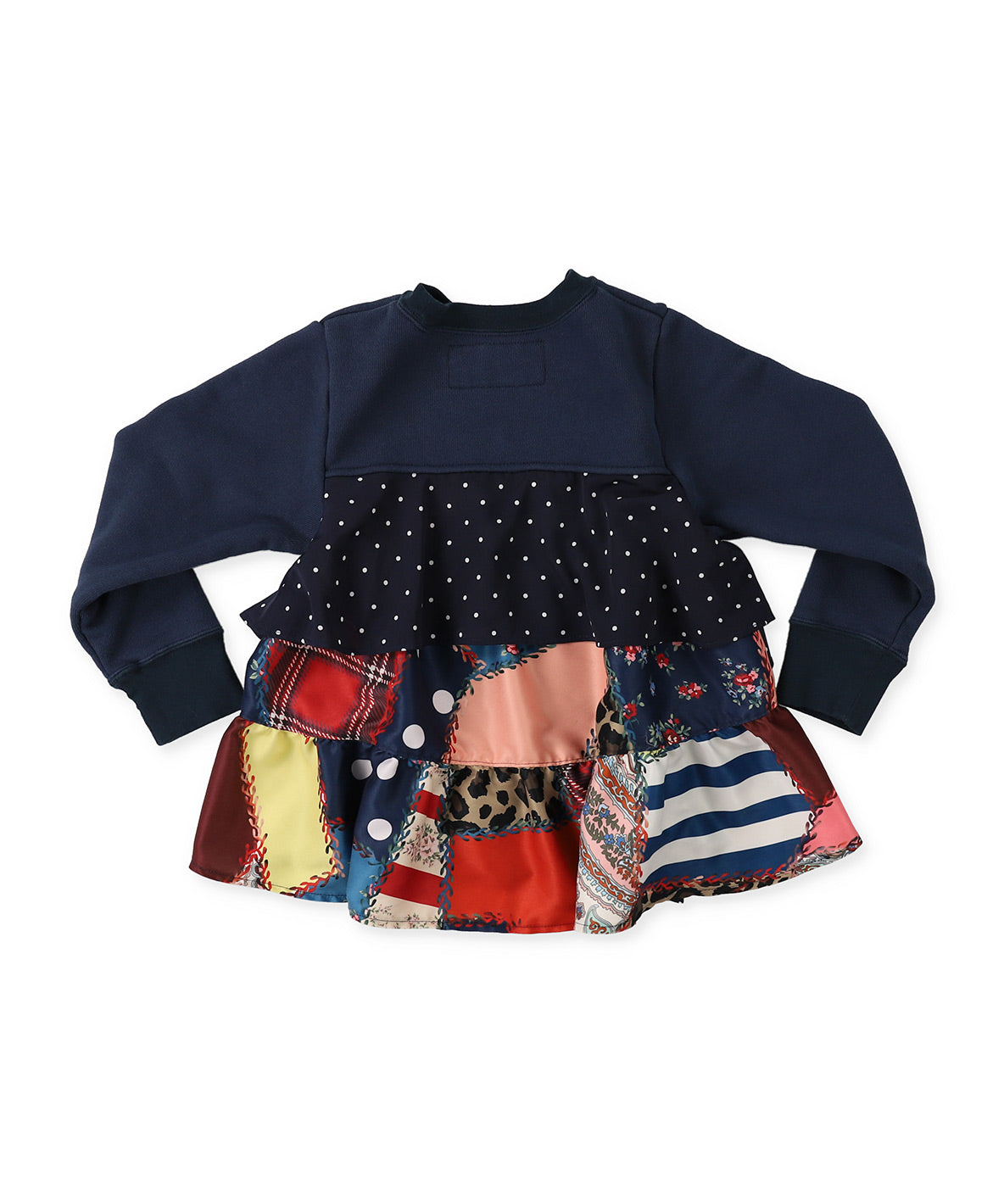 Patchwork Quilted Print Frilled Back Sweatshirt