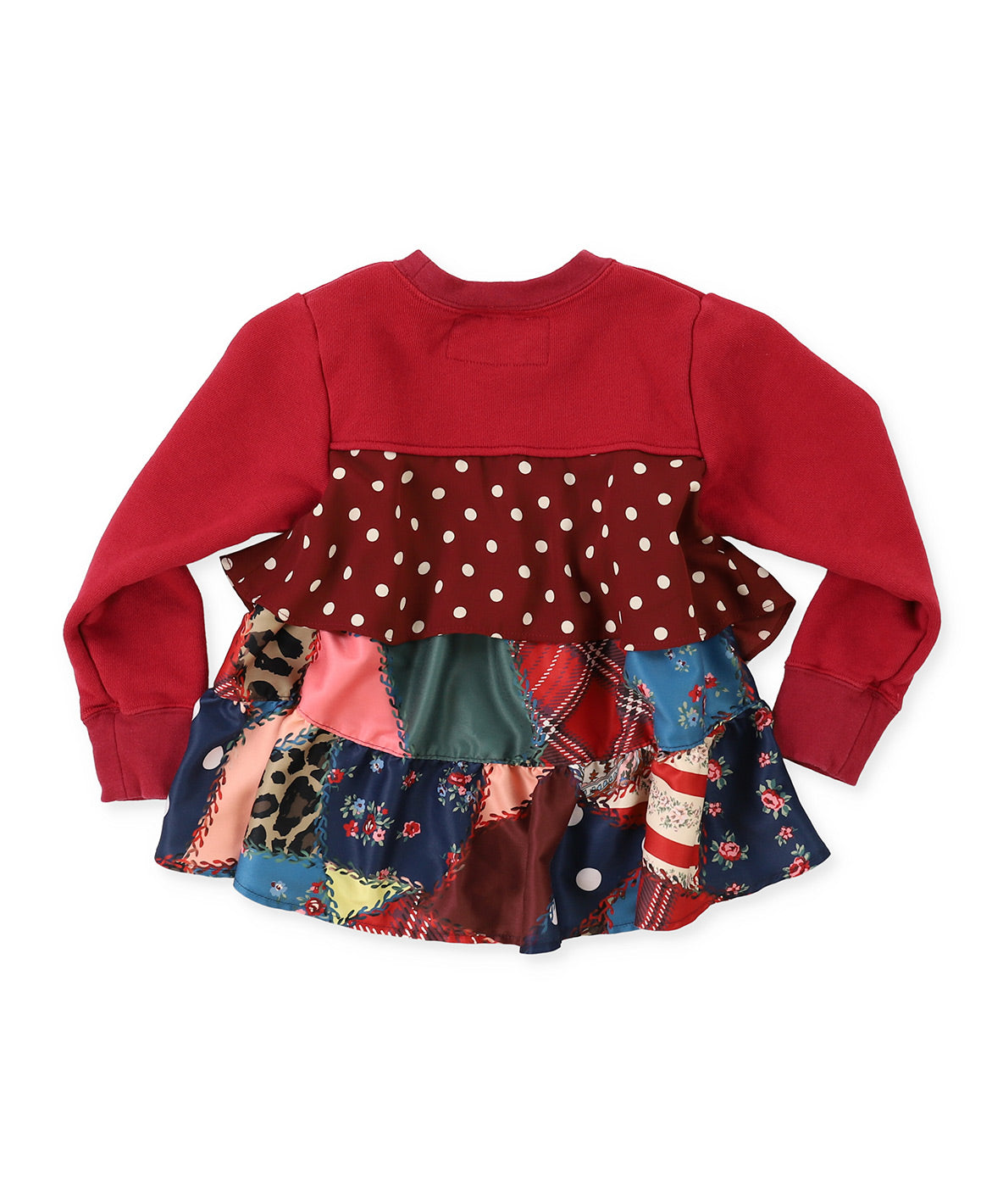 Patchwork Quilted Print Frilled Back Sweatshirt