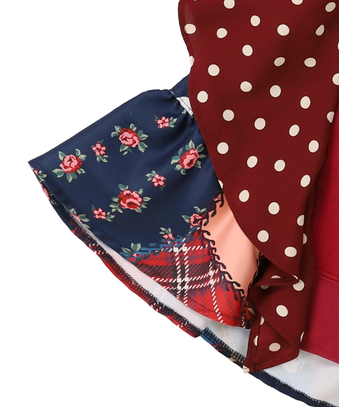 Patchwork Quilted Print Frilled Back Sweatshirt