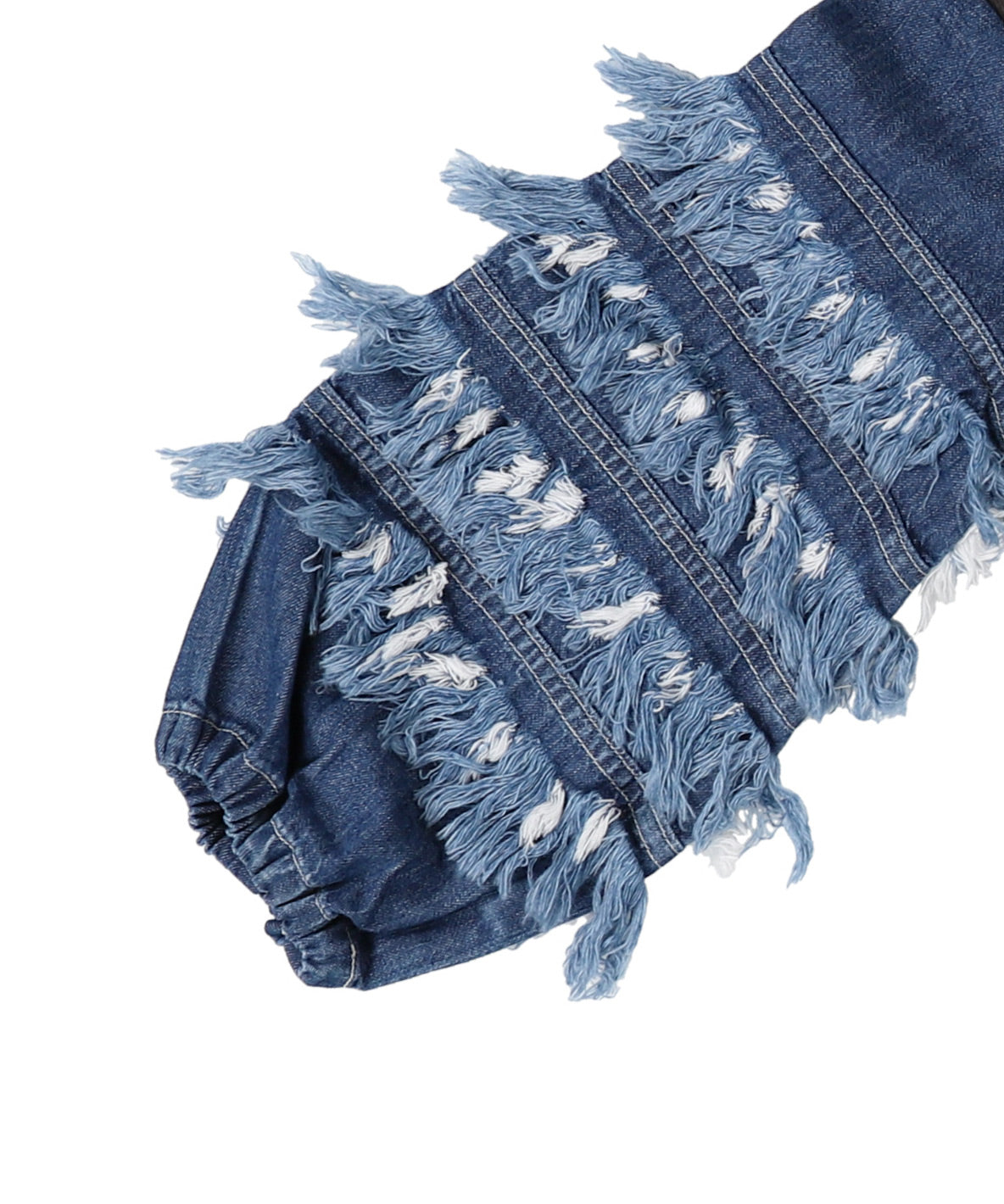 Vitage Pile Ruffled Sleeve Sweatshirt