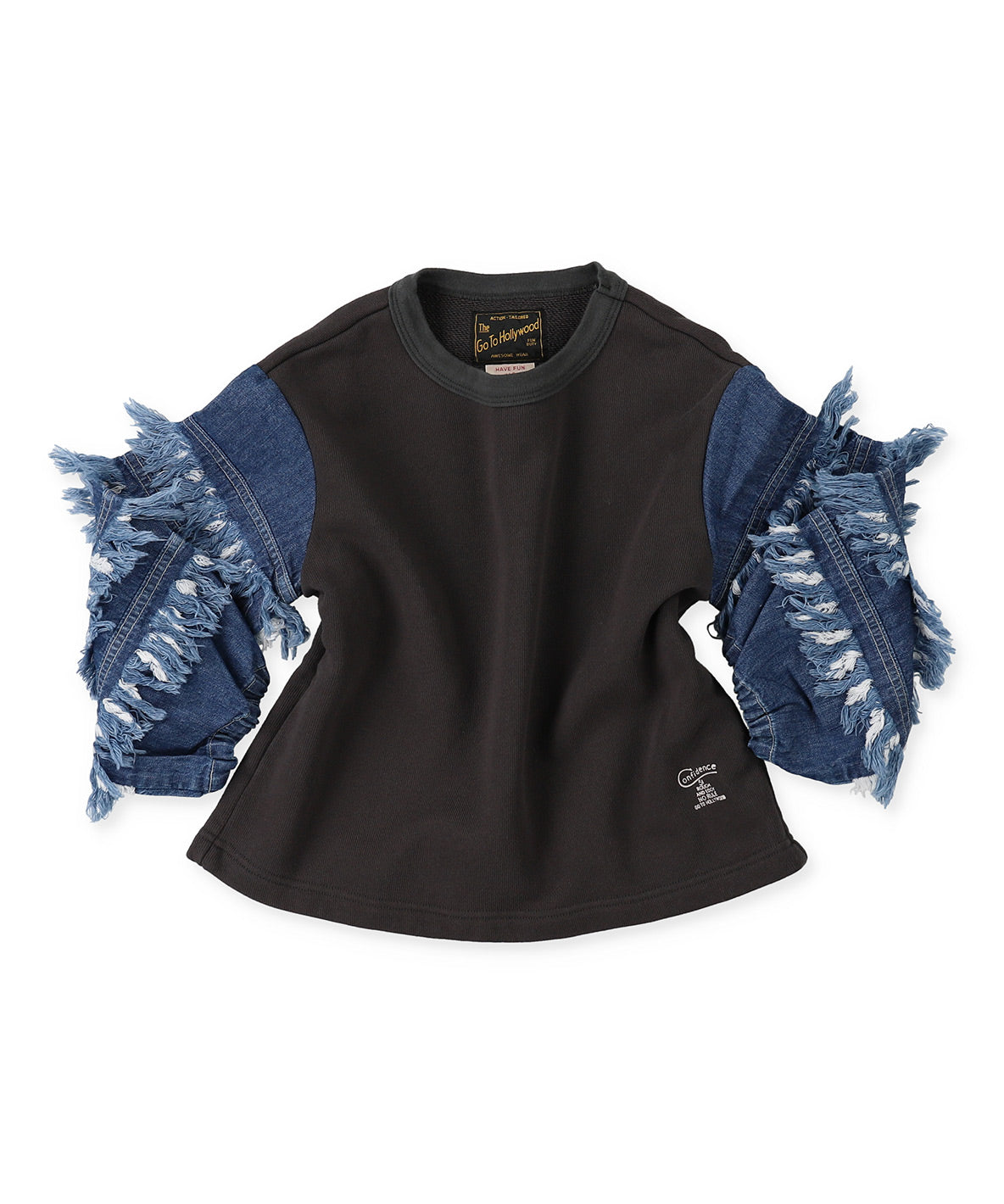 Vitage Pile Ruffled Sleeve Sweatshirt