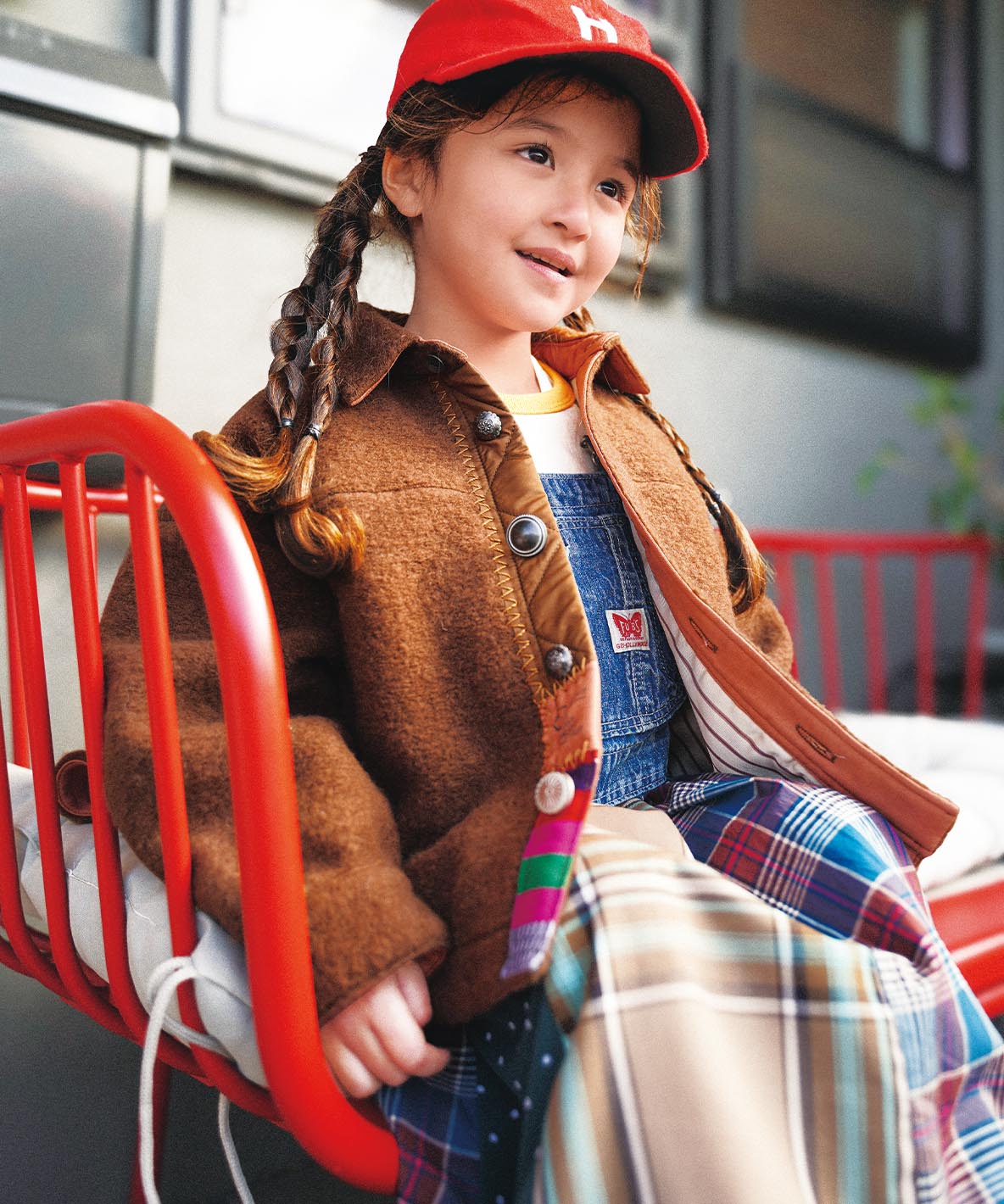 Plaid Switching Pleated Jumper Skirt