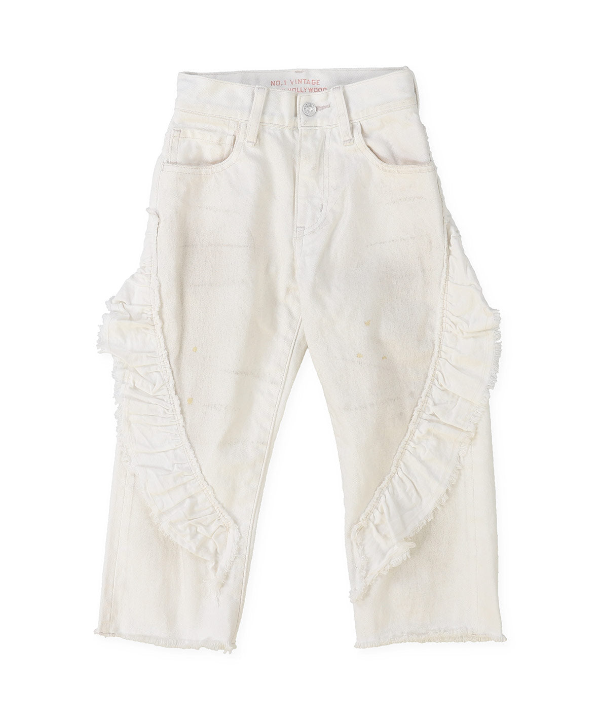 Denim Ruffled Pants