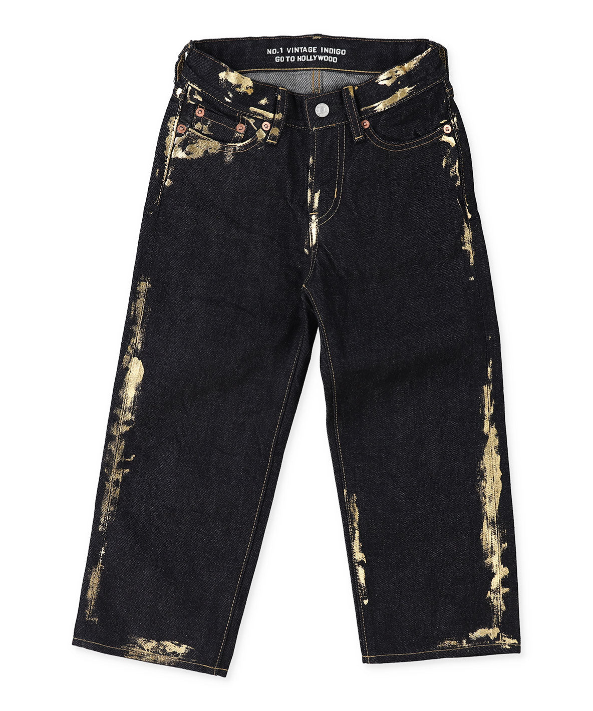 Shiny Denim Loose 5 Pocket Pants